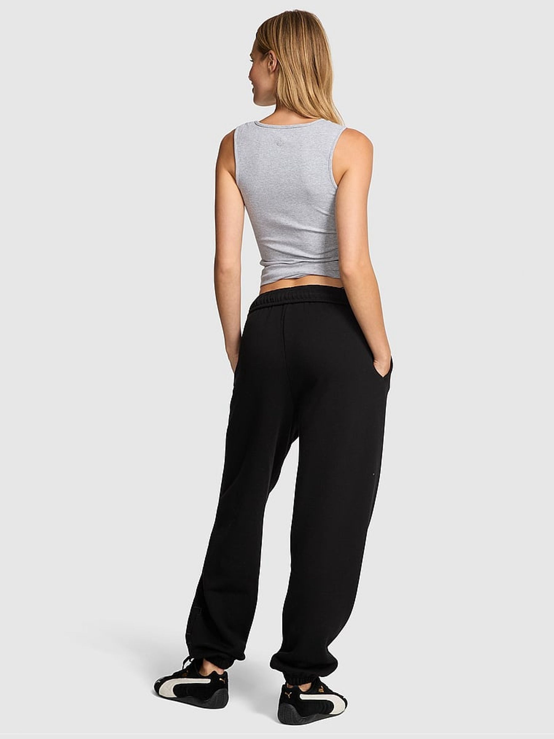 Pure Black Fleece Joggers - Image 2 of 2 Pure Black Fleece Joggers - Image 2 of 2