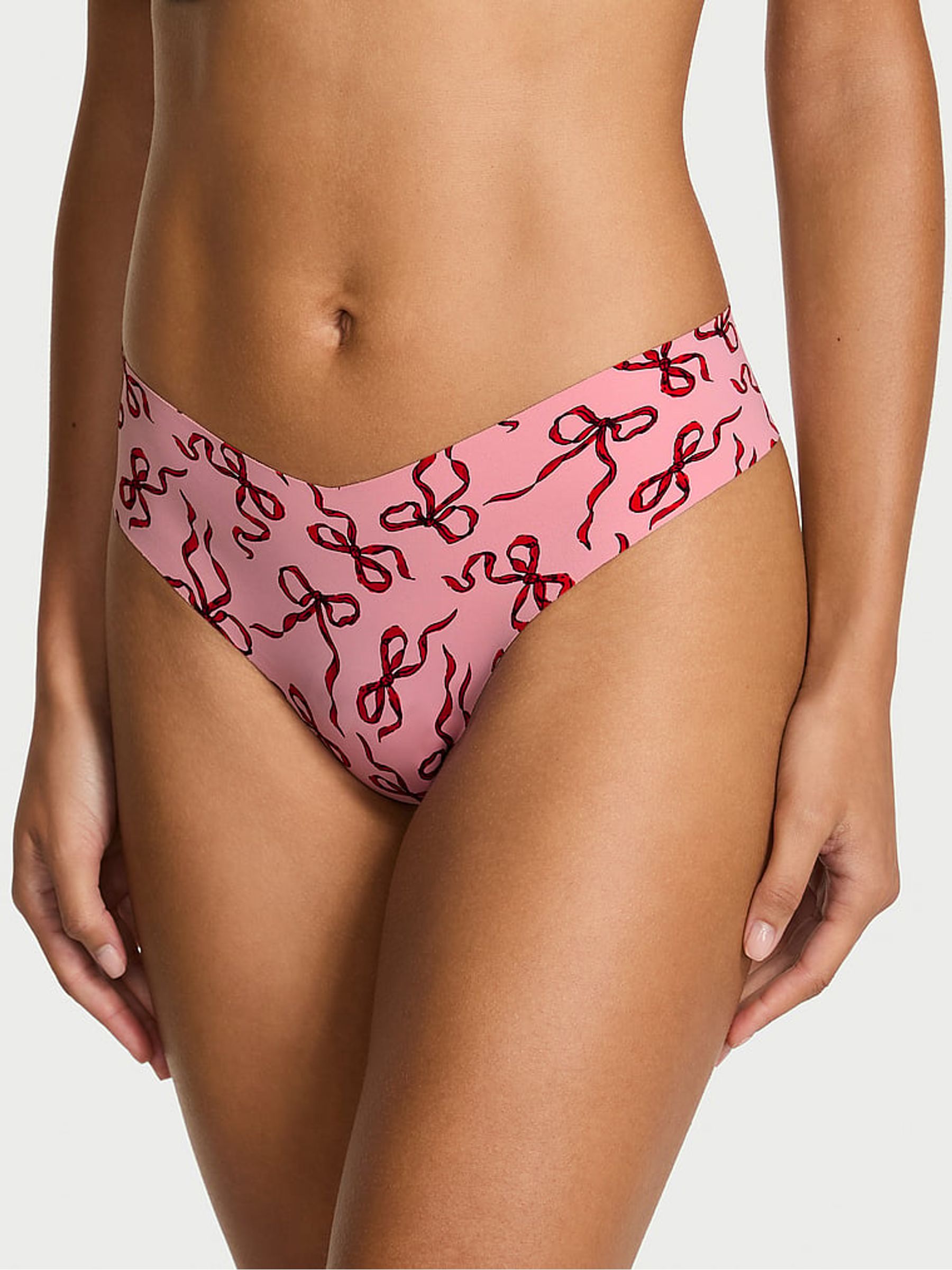 Pink Bows Thong Knickers - Image 1 of 2
