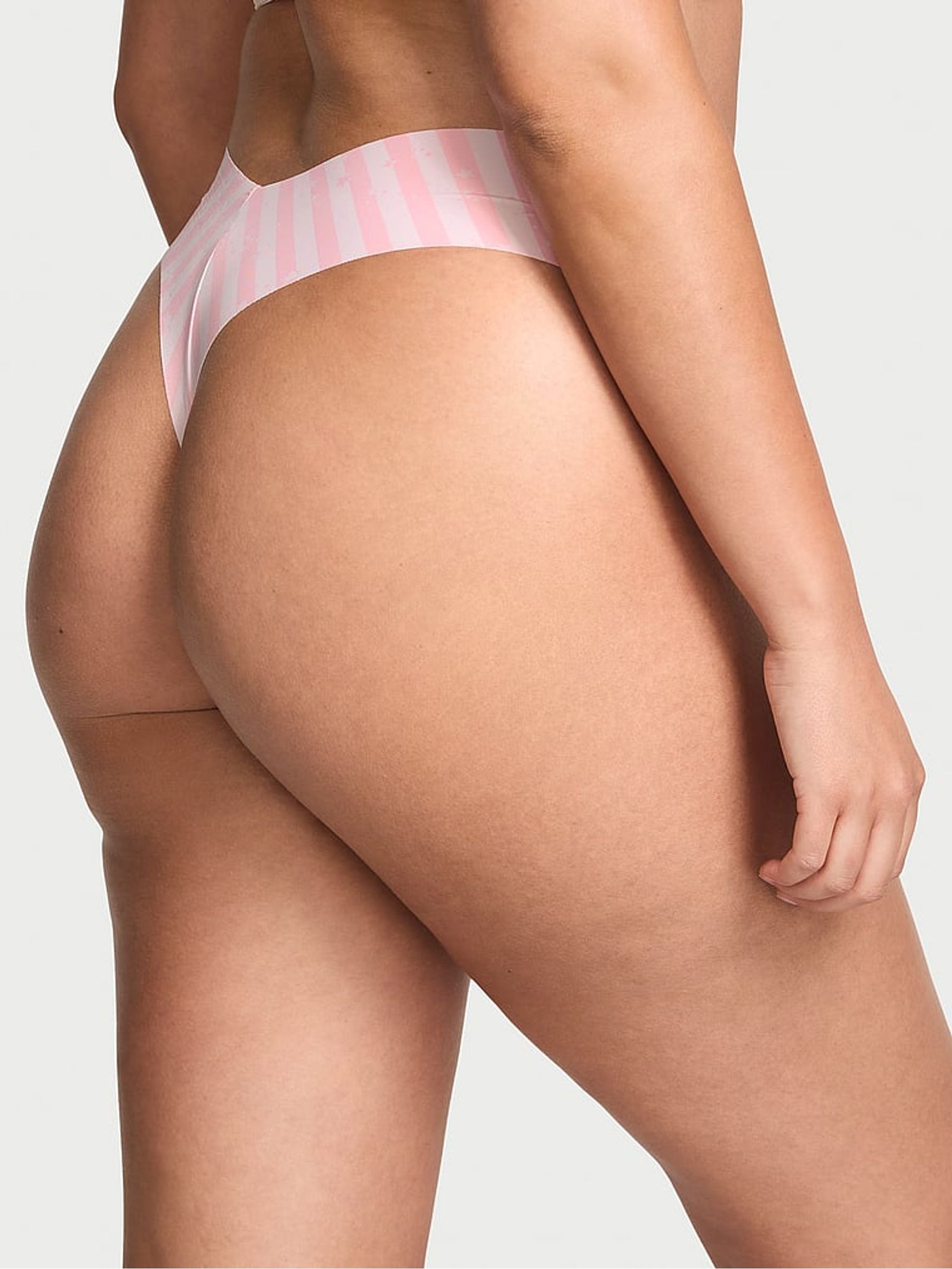 Pink Star Stripes Thong Print Knickers - Image 2 of 2
