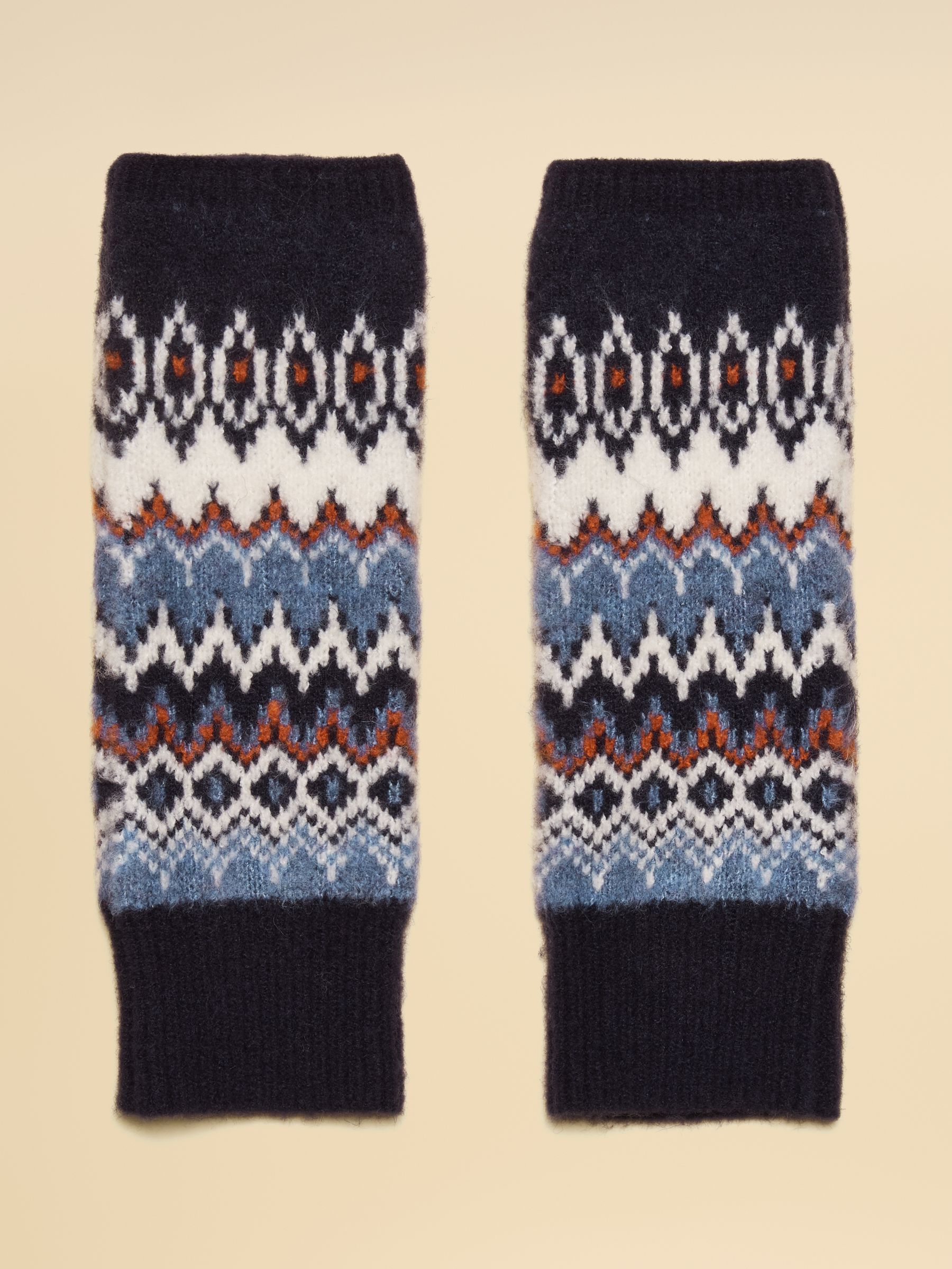 Kara Navy Fingerless Fair Isle Glove - Image 1 of 3