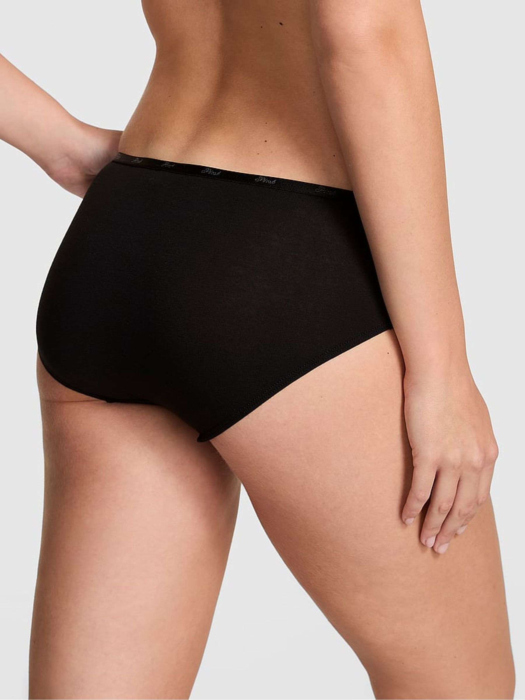 Black Diamante Bow Hipster Cotton Mini Logo Knickers - Image 2 of 2