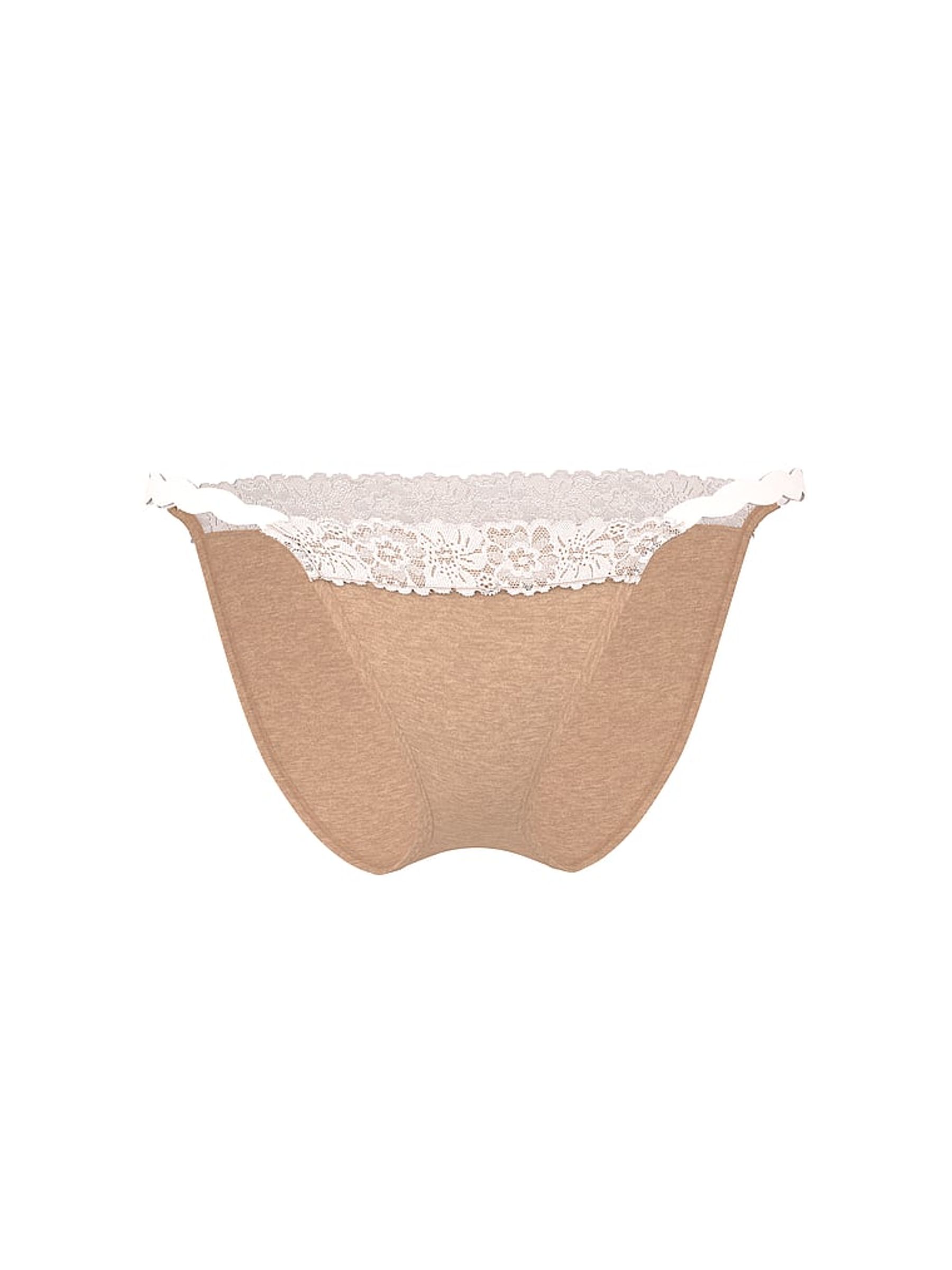 Praline Nude Bikini Cotton Heather Lace Trim Knickers - Image 3 of 3