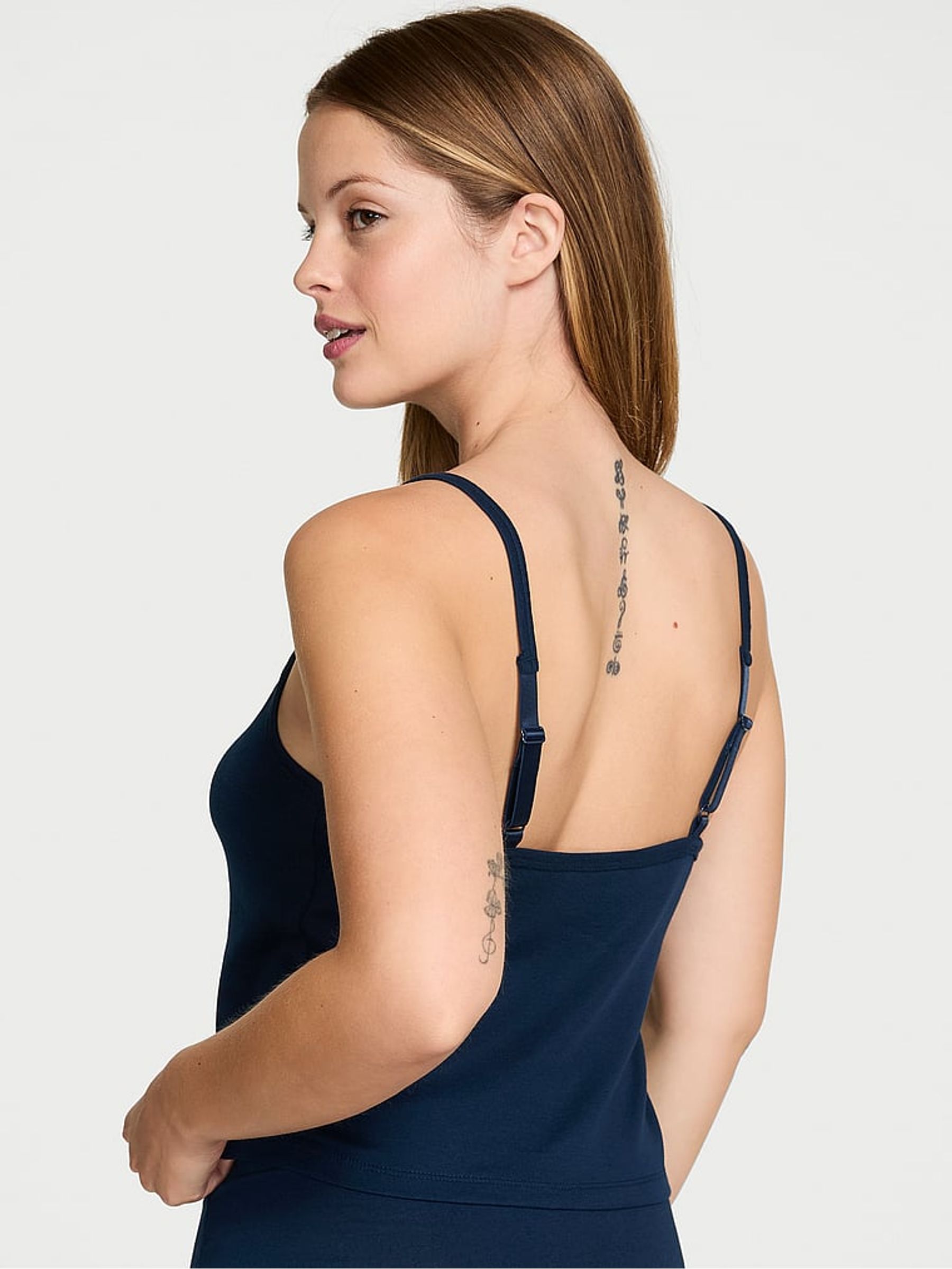 Noir Navy Blue Pyjama Cami Top - Image 2 of 2