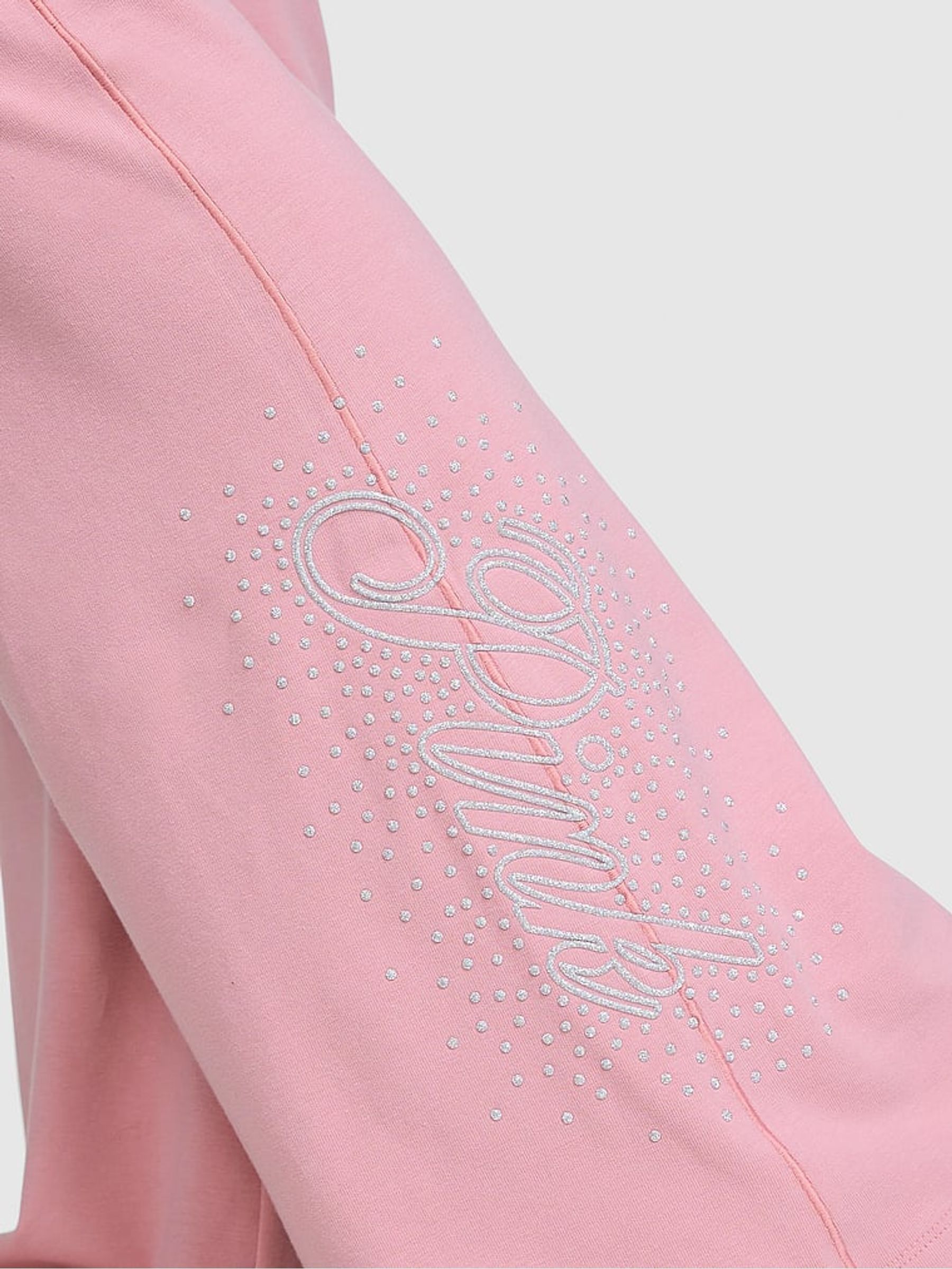 Cameo Pink Bling Foldover Flares Leggings - Image 4 of 4