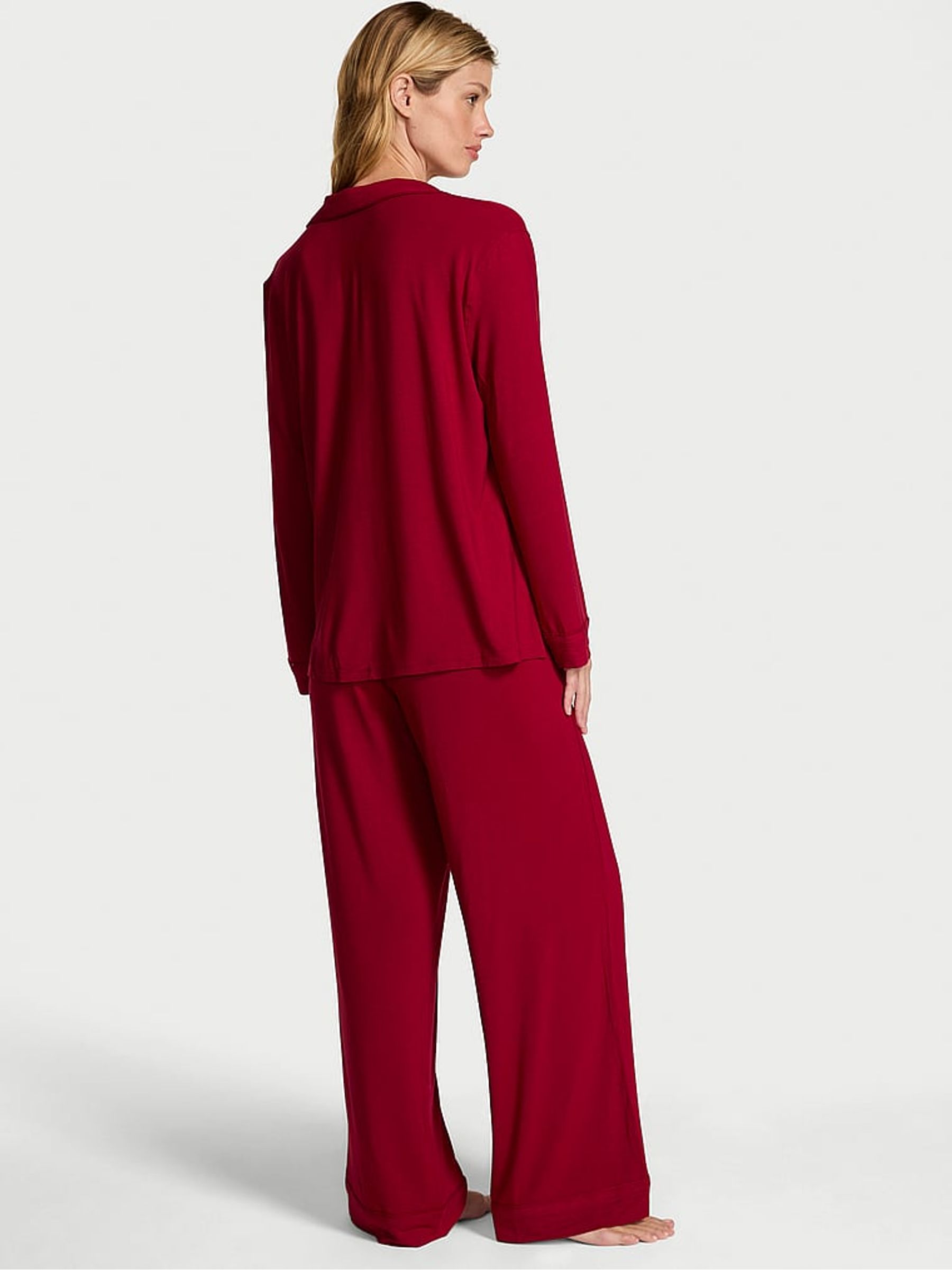 Red Lacquer Modal Bow Long Pyjamas Set - Image 2 of 2