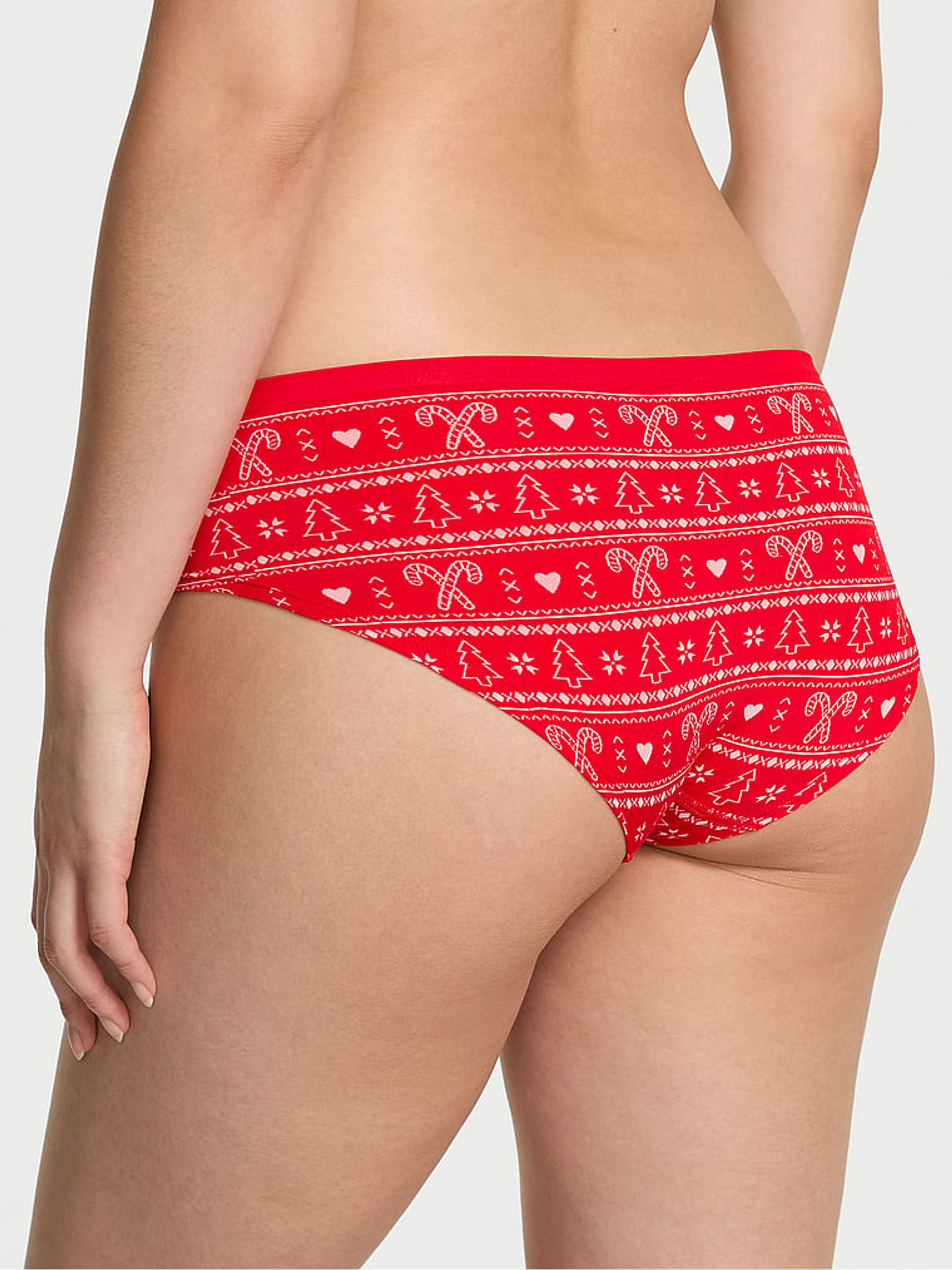 Bright Vermillion Red Fairisle Print Hipster Seamless Knickers - Image 2 of 2 Bright Vermillion Red Fairisle Print Hipster Seamless Knickers - Image 2 of 2
