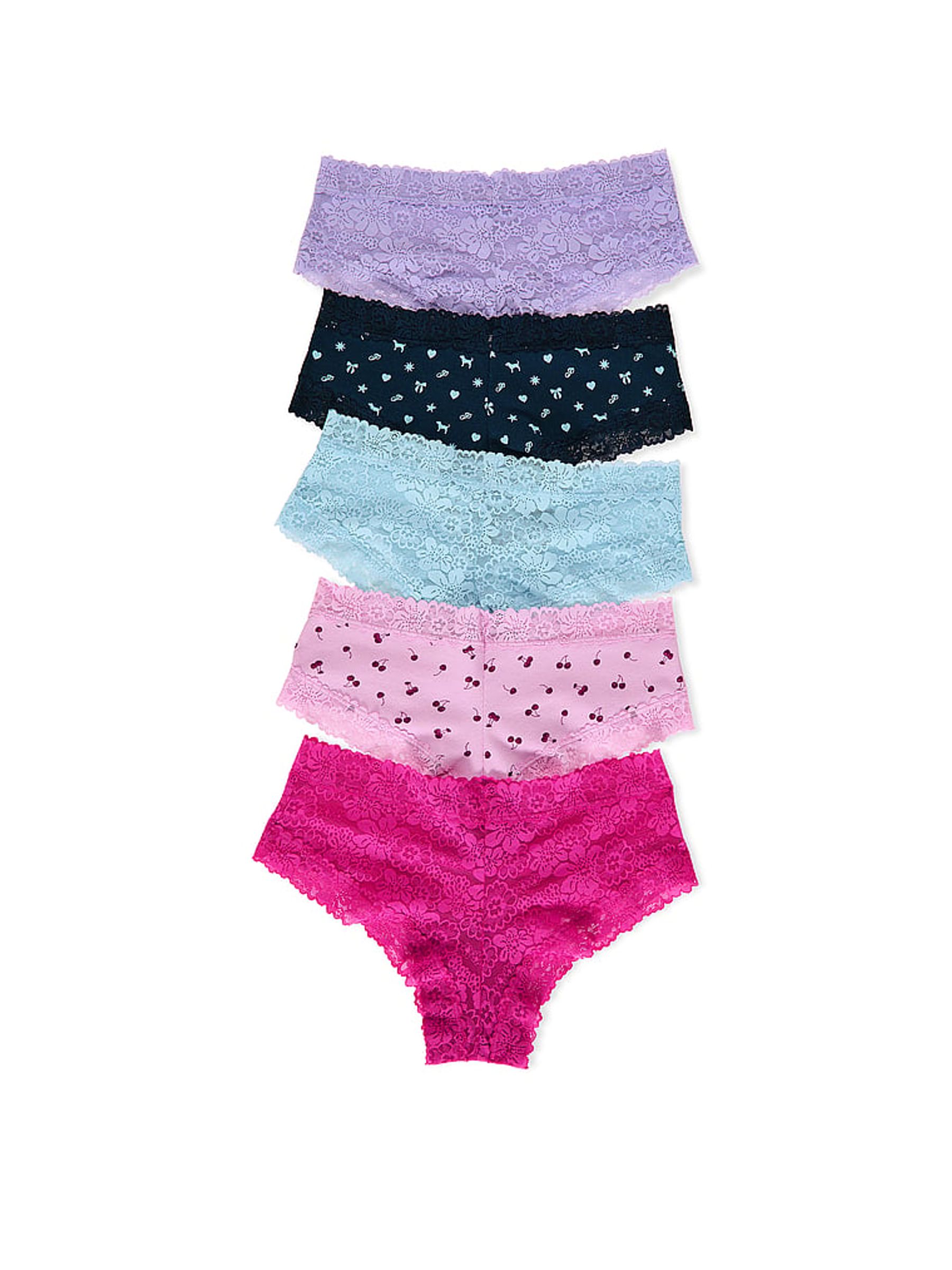 Heritage Pink Cheeky Lace Knickers 5 Pack - Image 2 of 2 Heritage Pink Cheeky Lace Knickers 5 Pack - Image 2 of 2