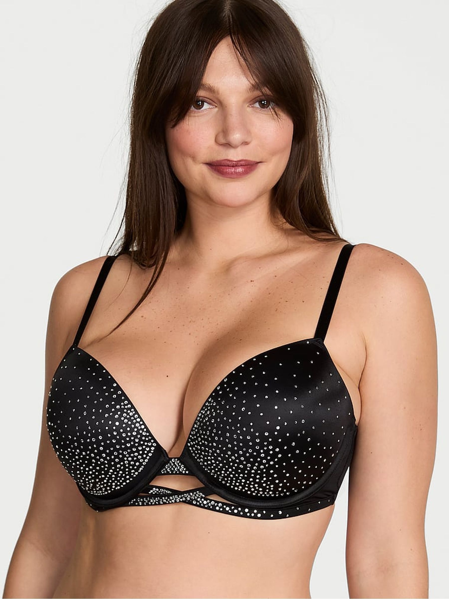 Black Push Up Sparkle Shine Bra - Image 1 of 3
