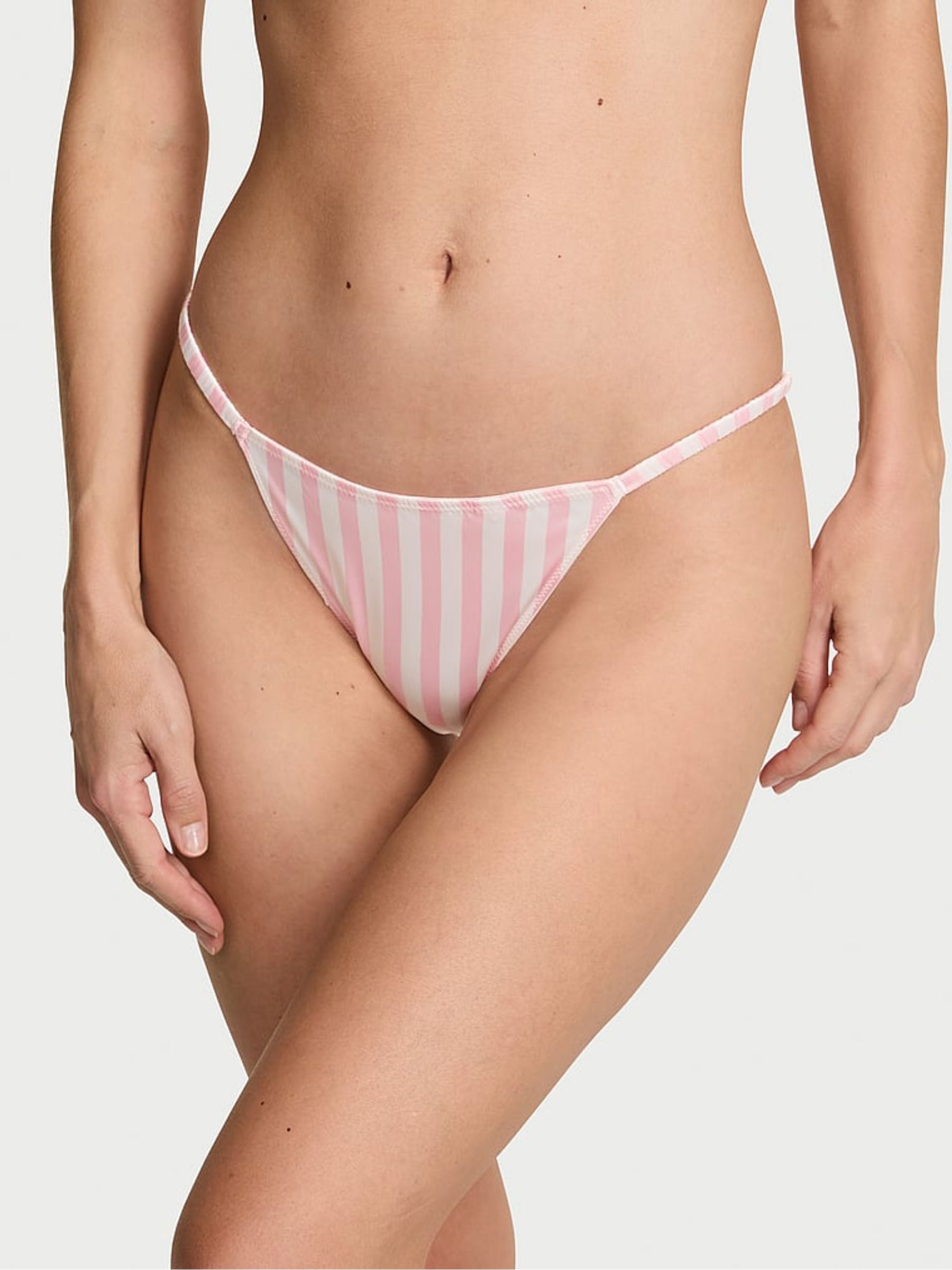 Iconic Stripe Pink Cheeky Angel Strappy Back Knickers - Image 1 of 3