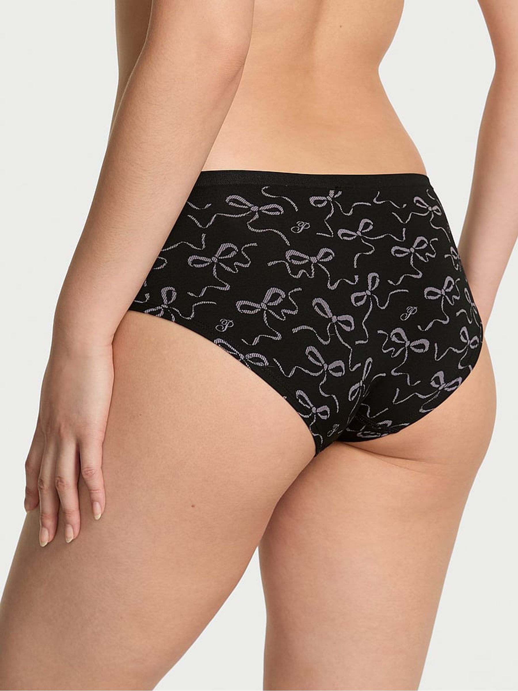 Black Bow Print Hipster Seamless Knickers - Image 2 of 3