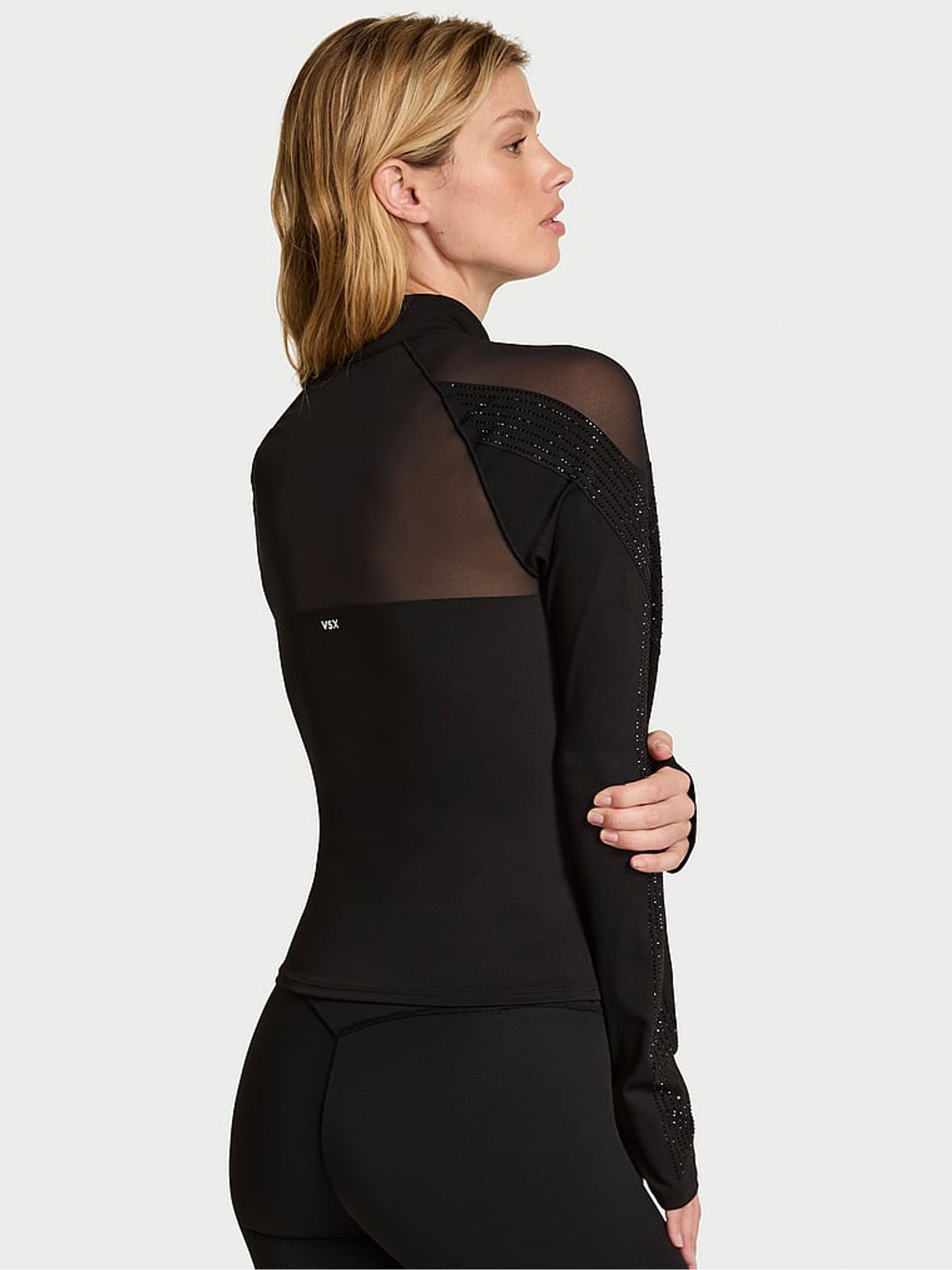 Black Elevate™ Diamanté Flex Contours Full Zip Jacket | Victoria's