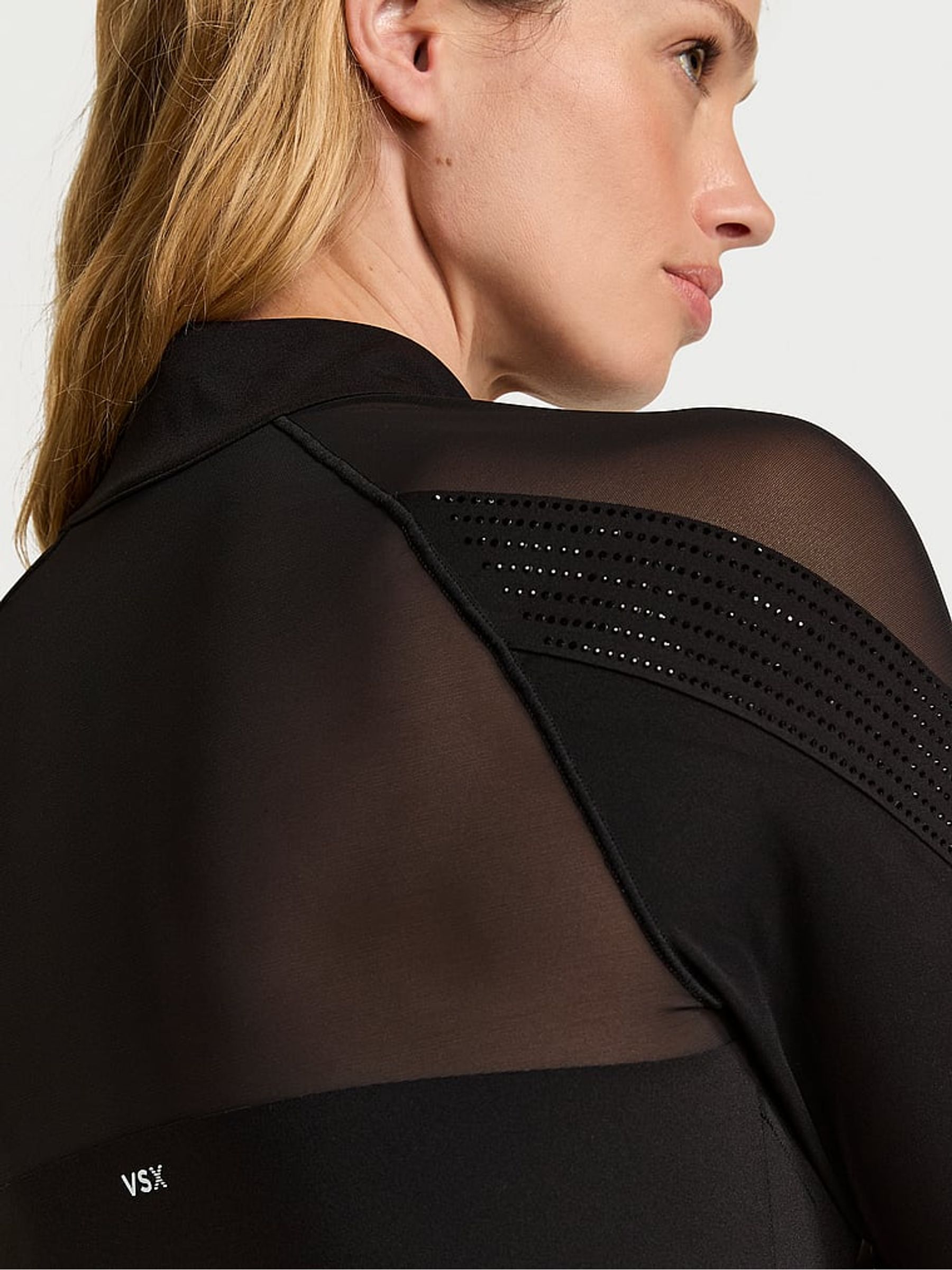 Black Elevate™ Diamanté Flex Contours Full Zip Jacket - Image 4 of 4