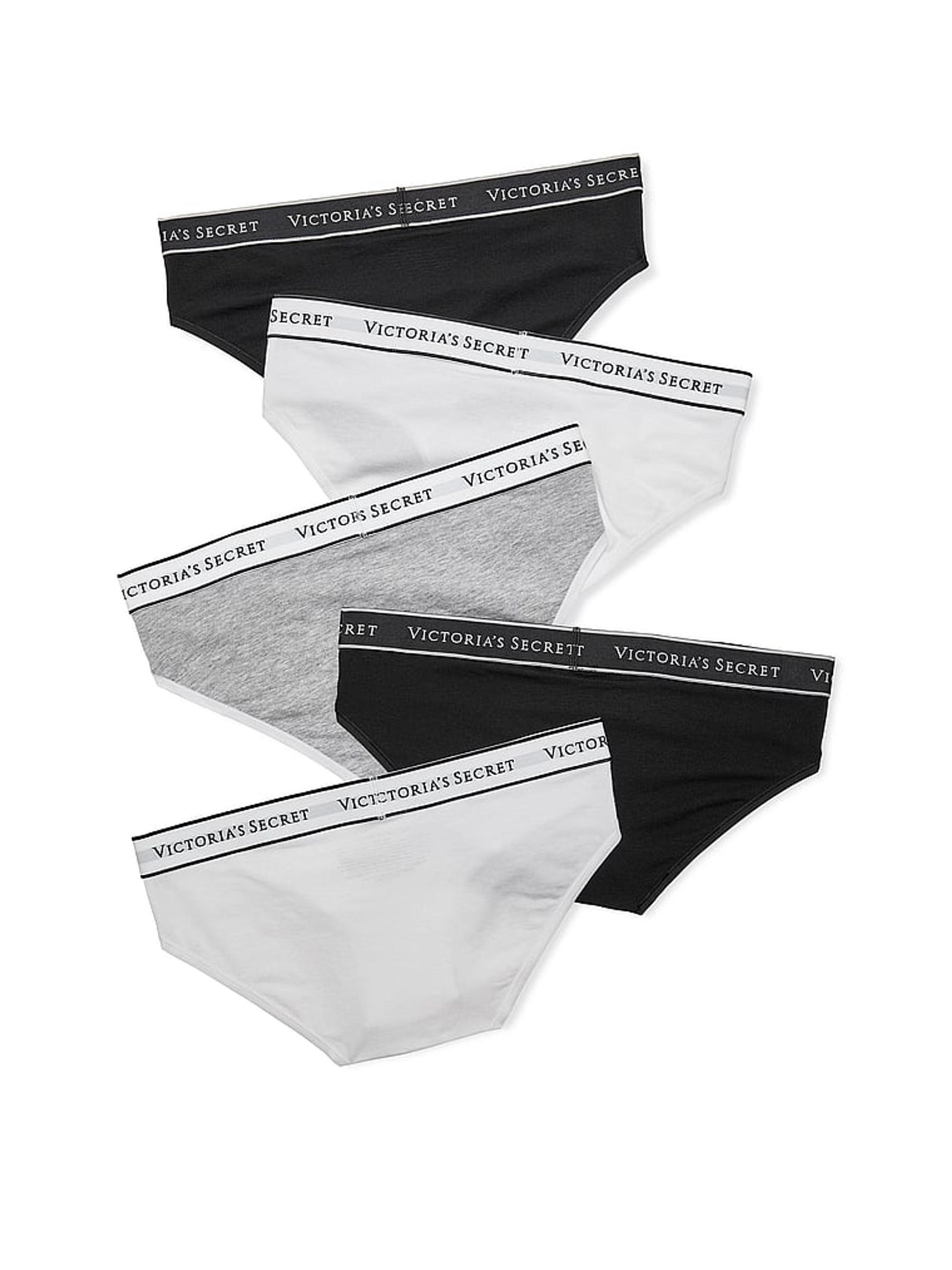 Black/Grey/White Hipster Knickers 5 Pack - Image 2 of 2 Black/Grey/White Hipster Knickers 5 Pack - Image 2 of 2
