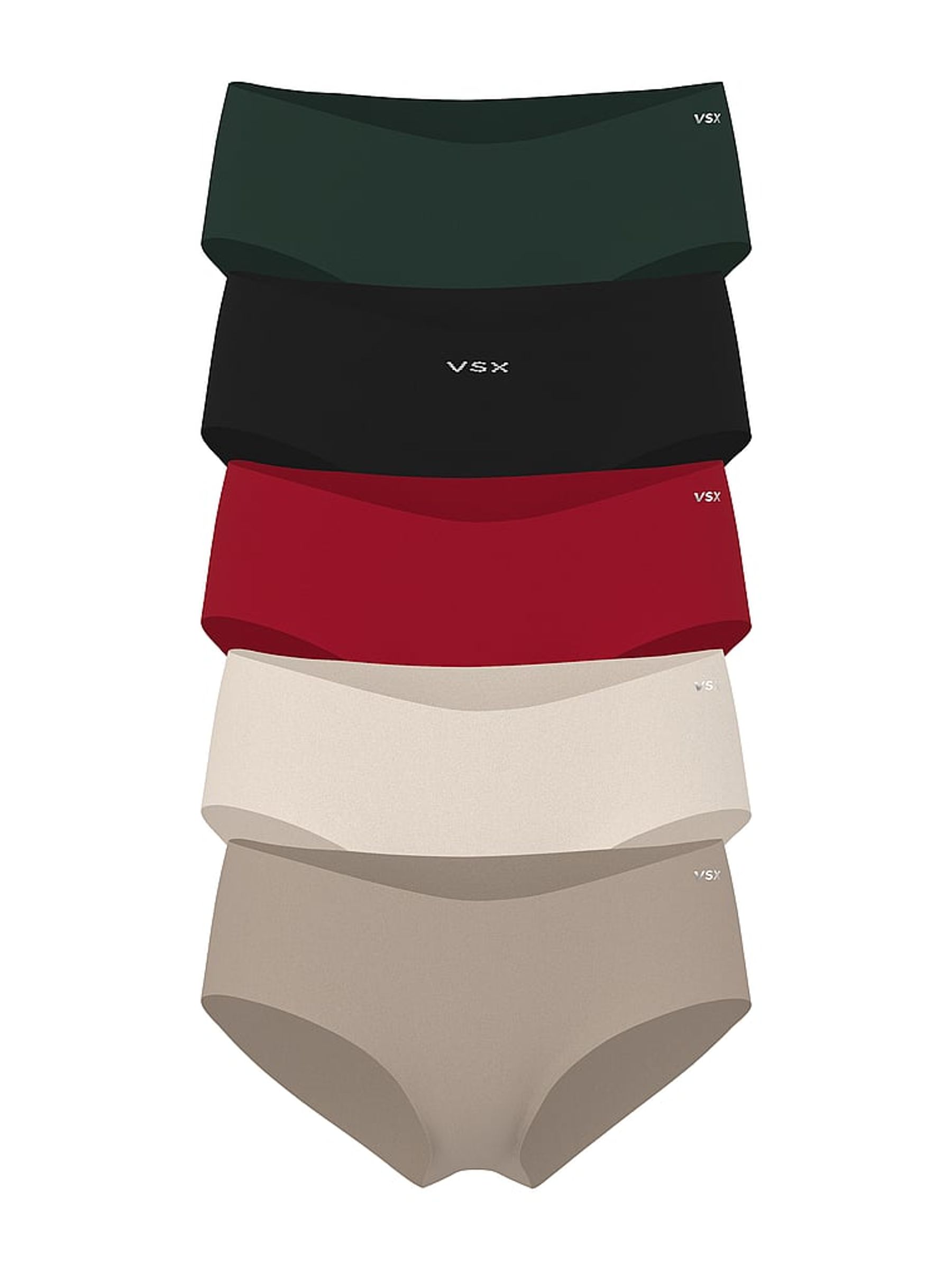 Green/Black/Red/Nude Cheeky VSX Knickers 5 Pack - Image 1 of 1