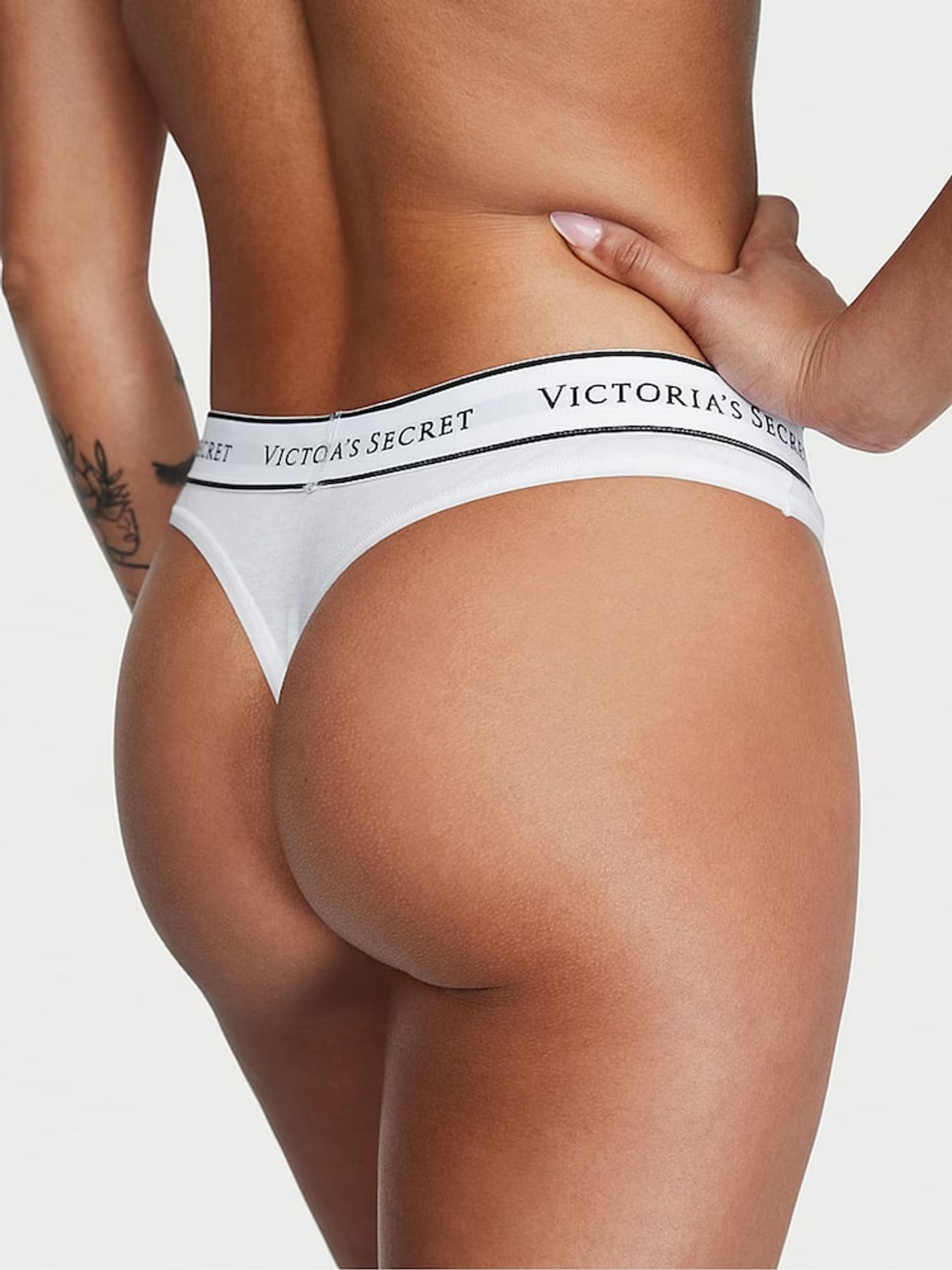 Black/Grey/White Thong Knickers 5 Pack - Image 3 of 3