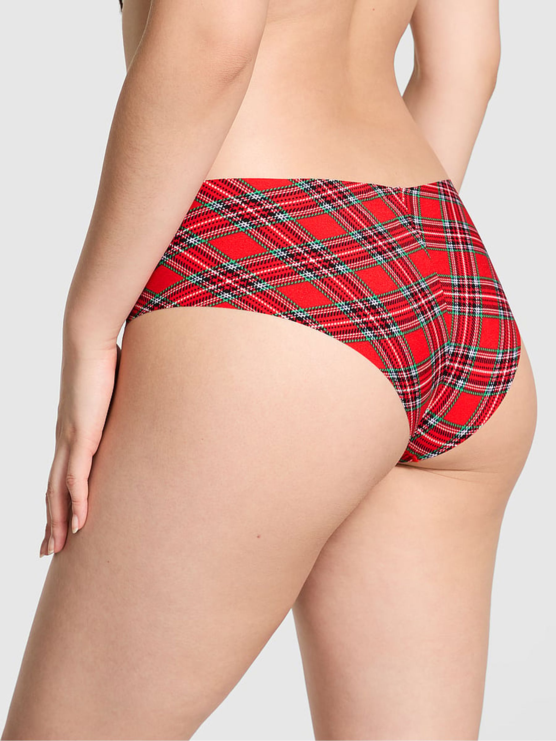 Red Tartan Cheeky No Show Knickers - Image 2 of 2 Red Tartan Cheeky No Show Knickers - Image 2 of 2