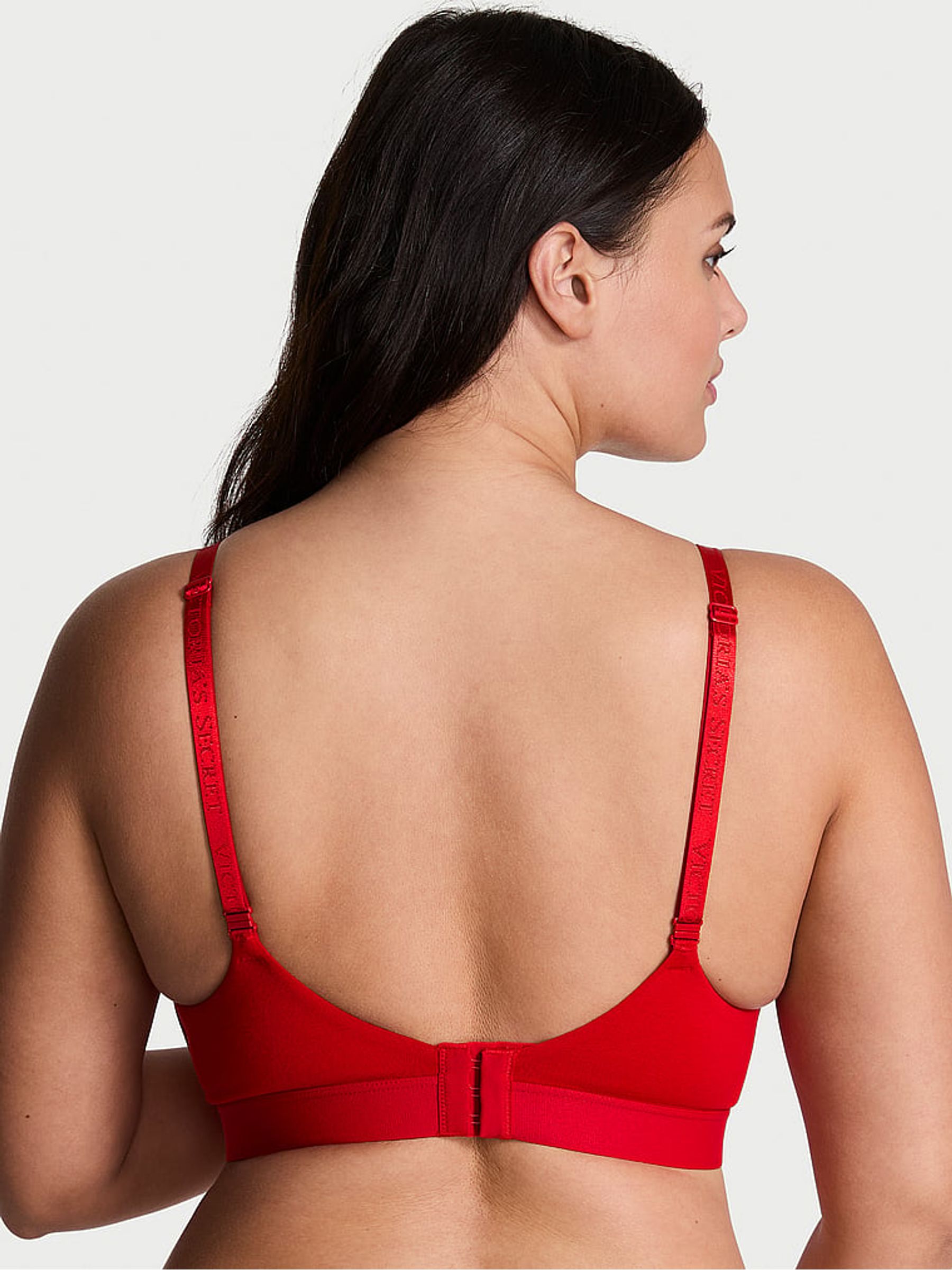 Lipstick Red Non Wired Lightly Lined Logo Shine Patch Bra - Image 2 of 3