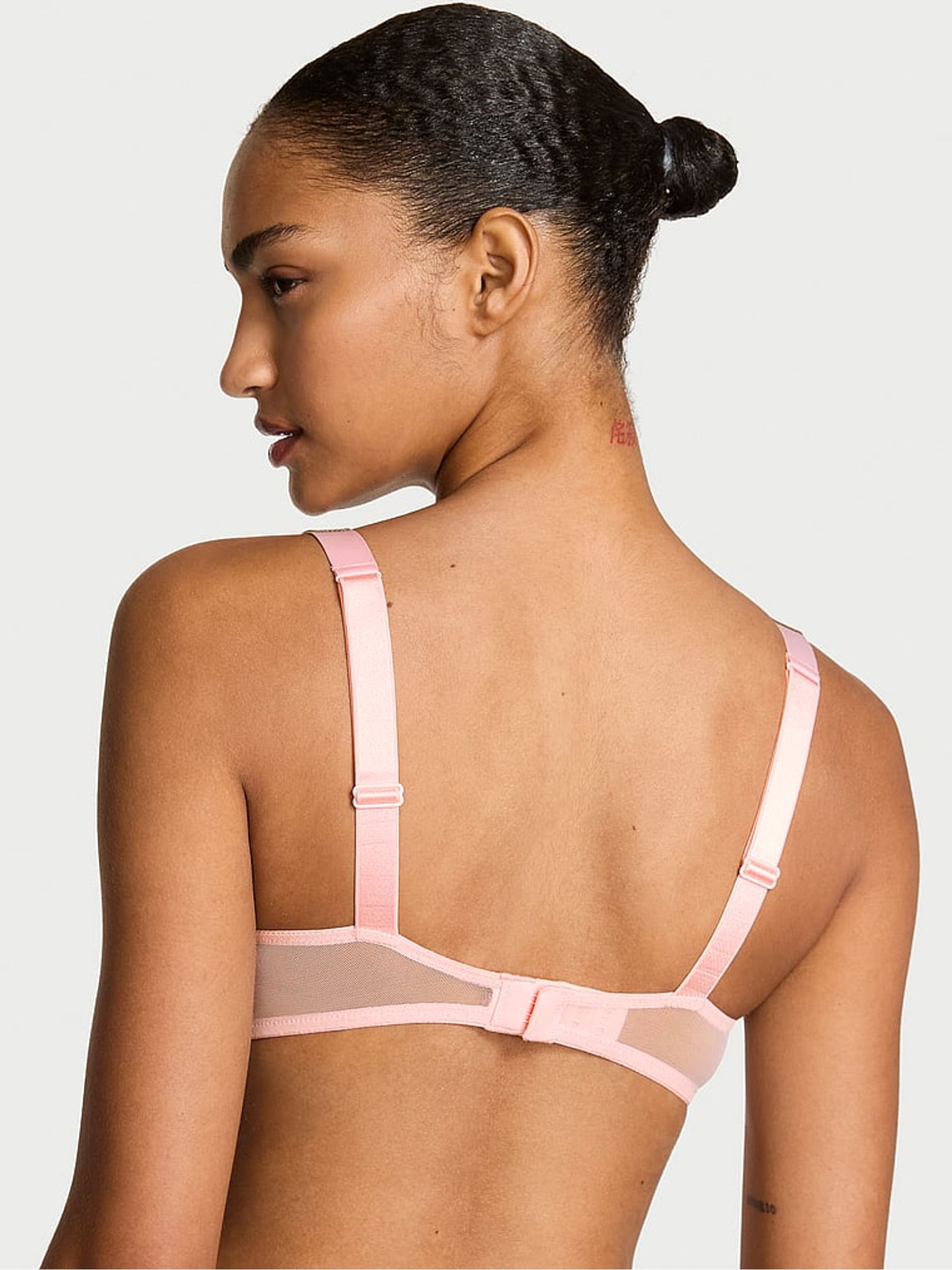 Angel Pink Lightly Lined Demi Shine Strap Lace Bra - Image 2 of 2 Angel Pink Lightly Lined Demi Shine Strap Lace Bra - Image 2 of 2