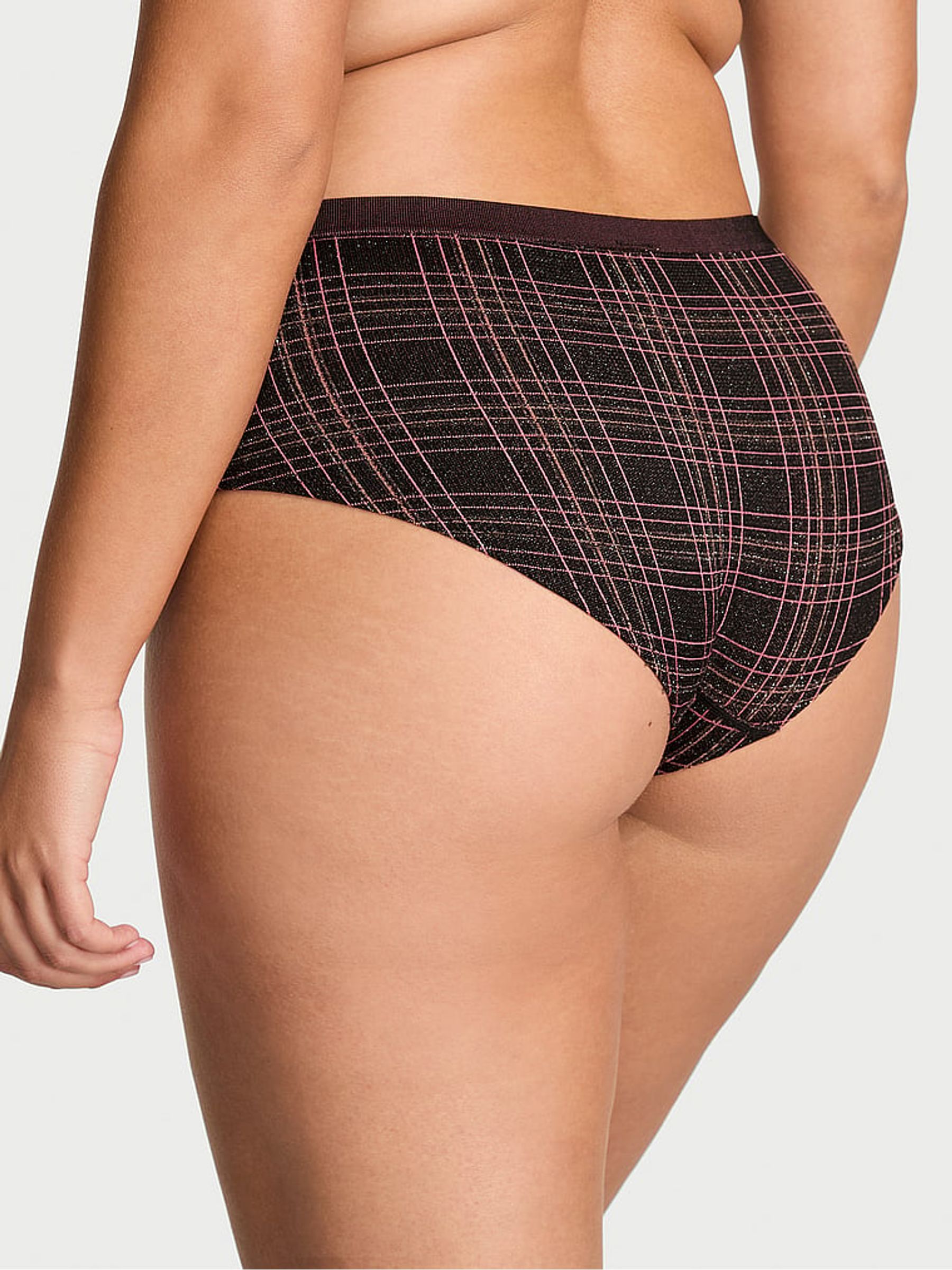 Black Tartan Hipster Shimmer Knickers - Image 2 of 2 Black Tartan Hipster Shimmer Knickers - Image 2 of 2