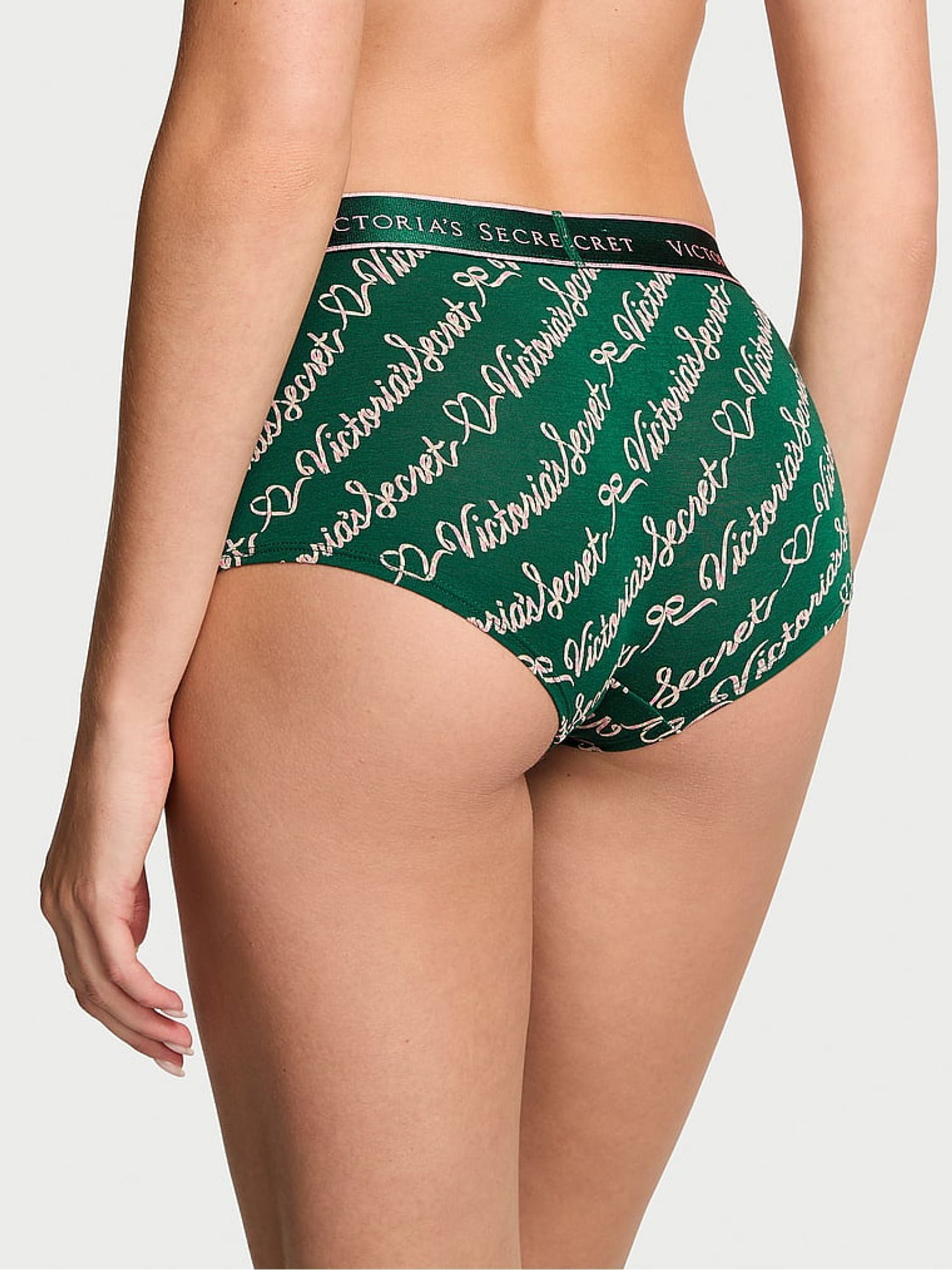 Clover Script Green Short Logo Knickers - Image 2 of 2