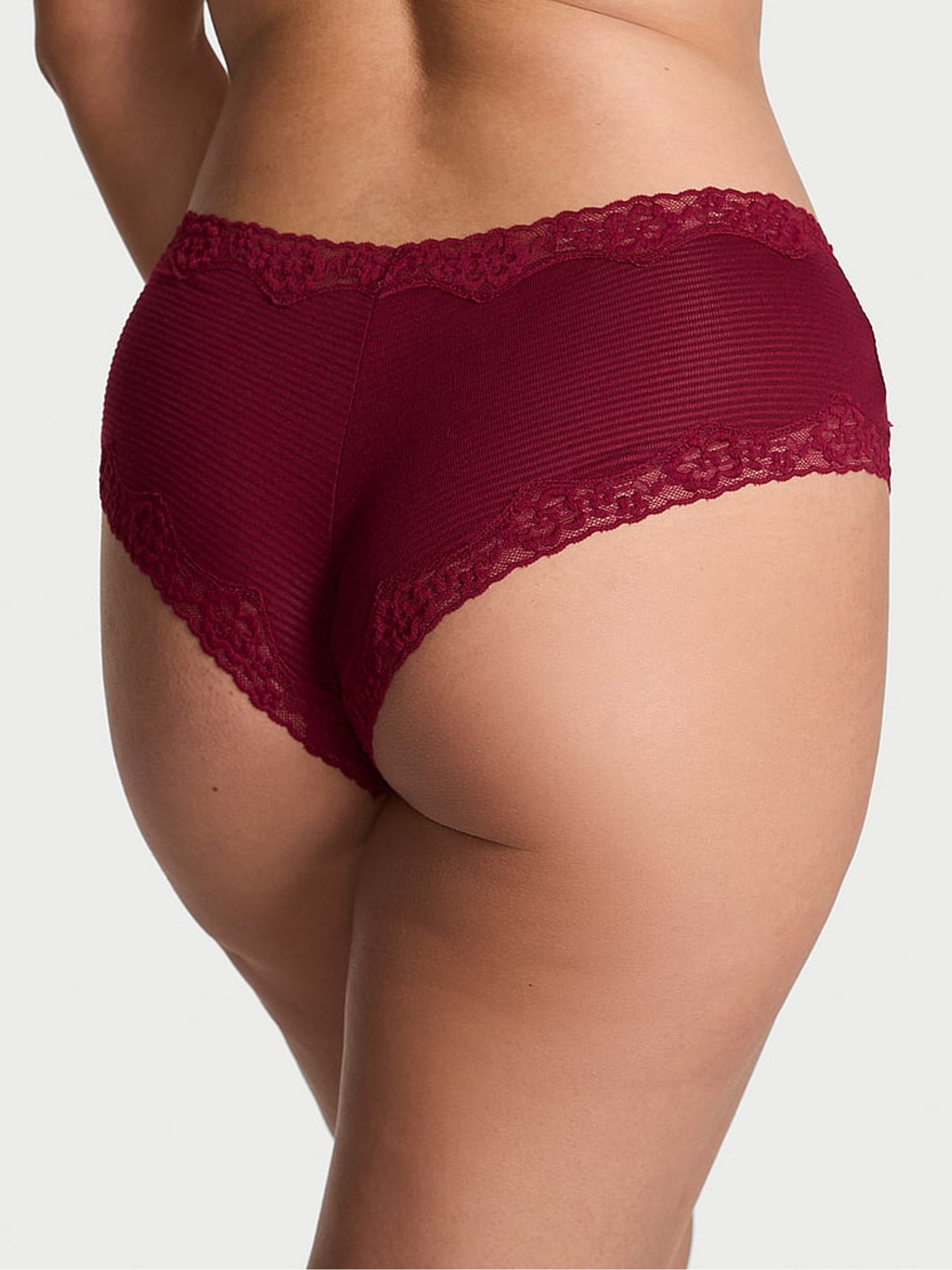 Sangria Red Cheeky Lace Waist Knickers - Image 2 of 2 Sangria Red Cheeky Lace Waist Knickers - Image 2 of 2