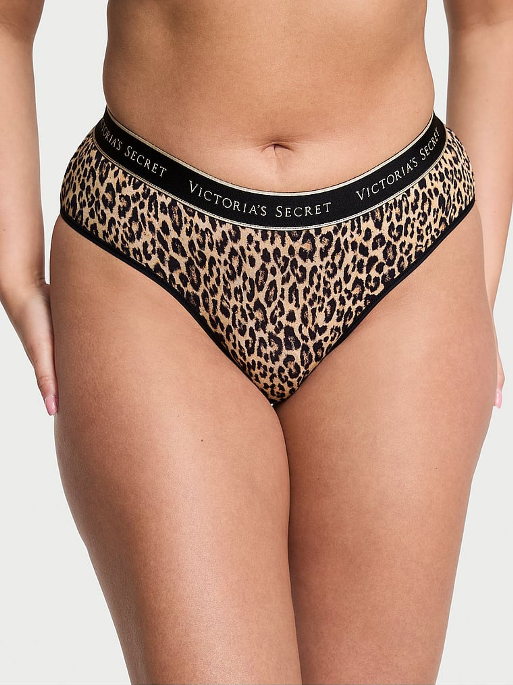 Natural Leopard Black Hipster Logo Knickers - Image 1 of 3
