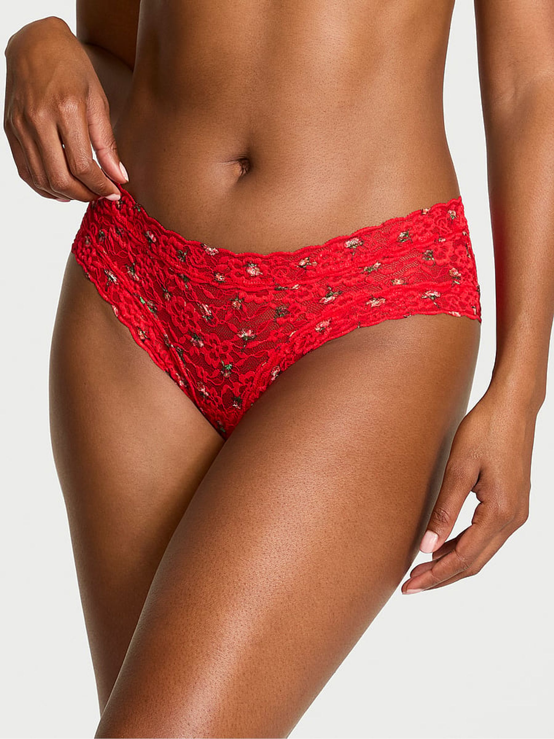 Bright Vermillion Roses Red Cheeky Knickers - Image 1 of 2