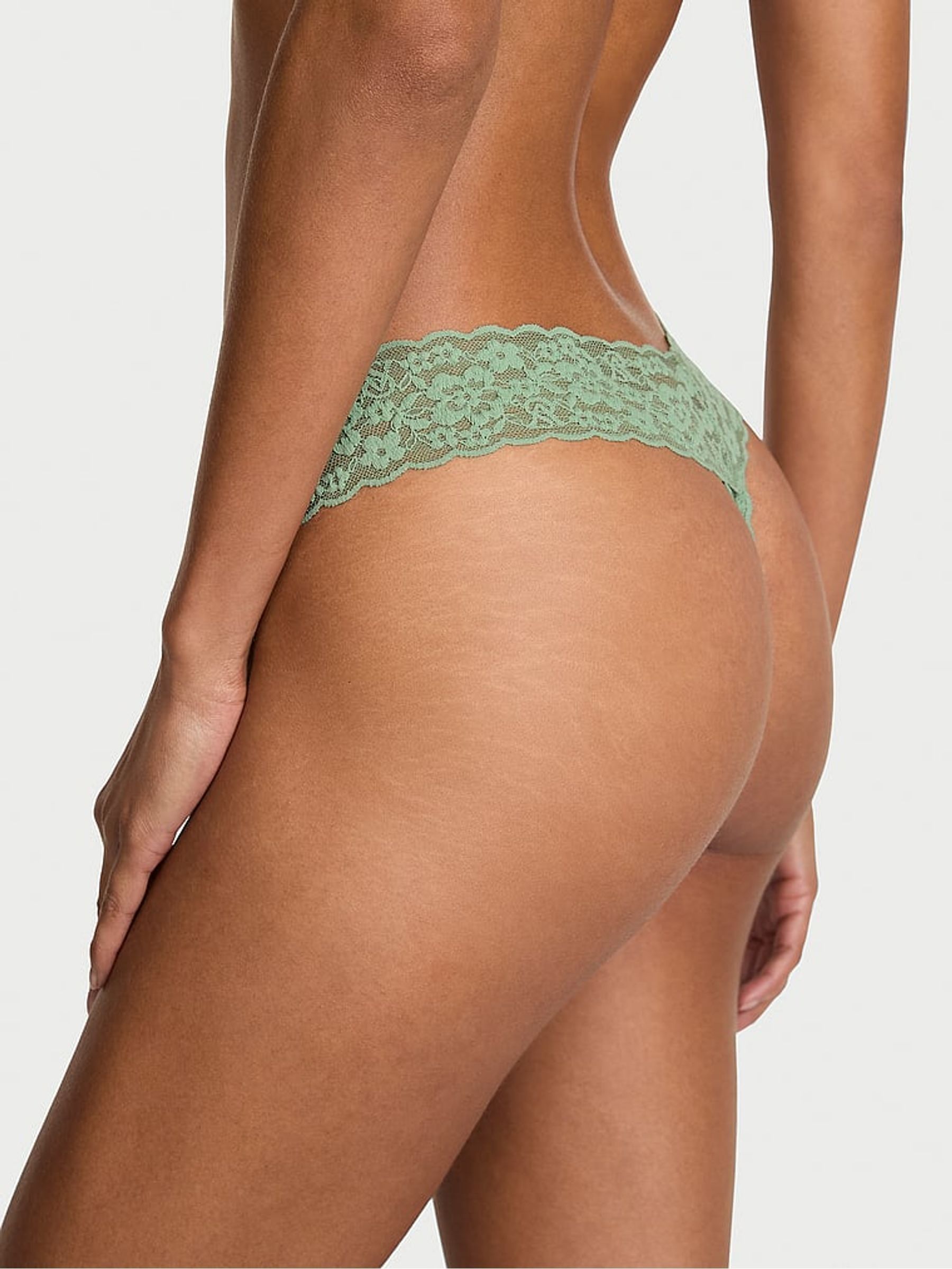 Simply Sage Green Thong Knickers - Image 2 of 3