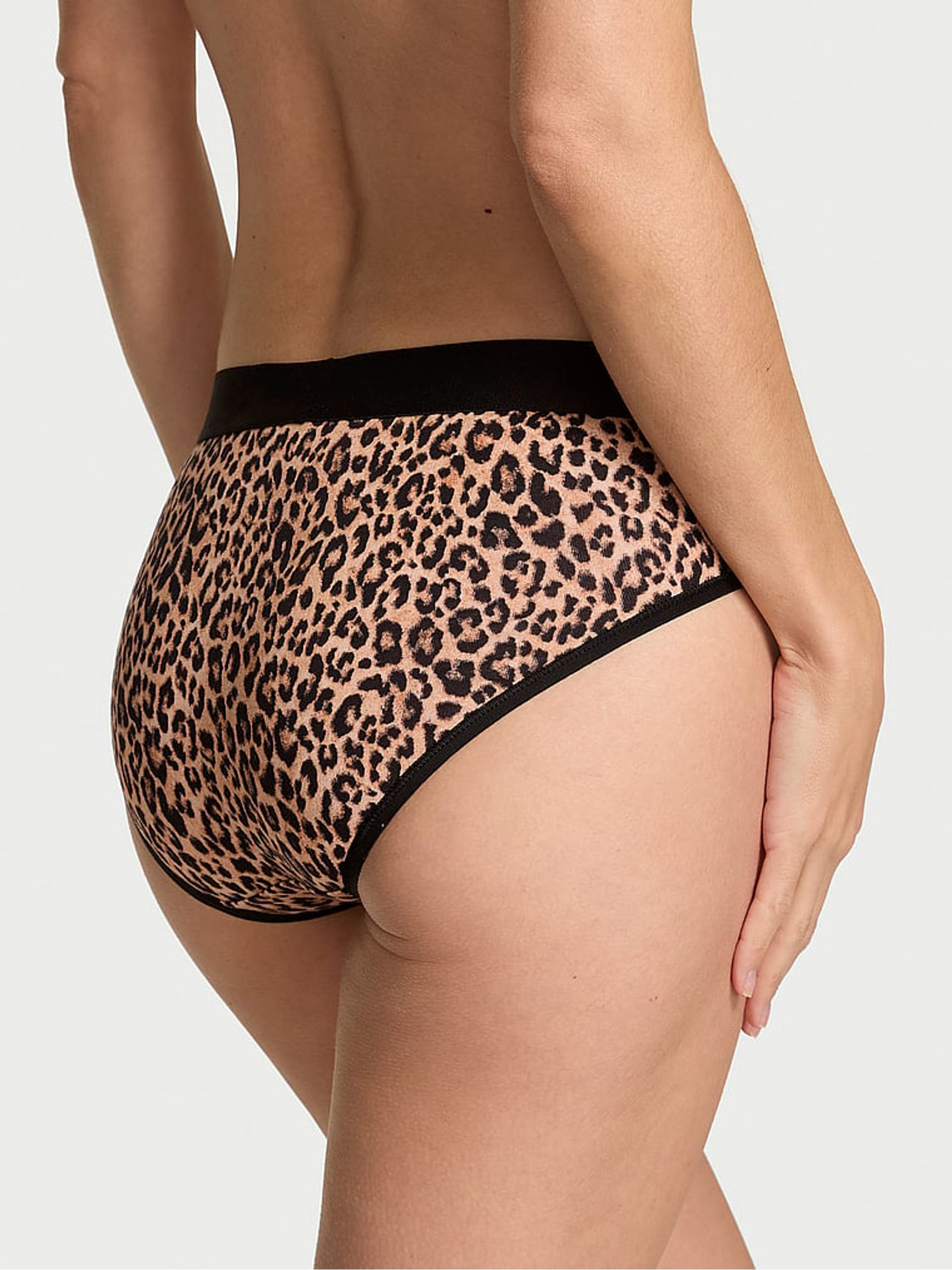 Natural Leopard Black Hipster Logo Shine Patch Knickers - Image 2 of 2