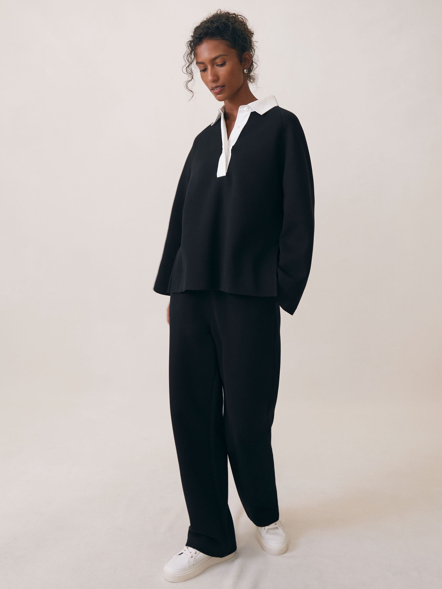 Interlock Contrast-collar Sweatshirt