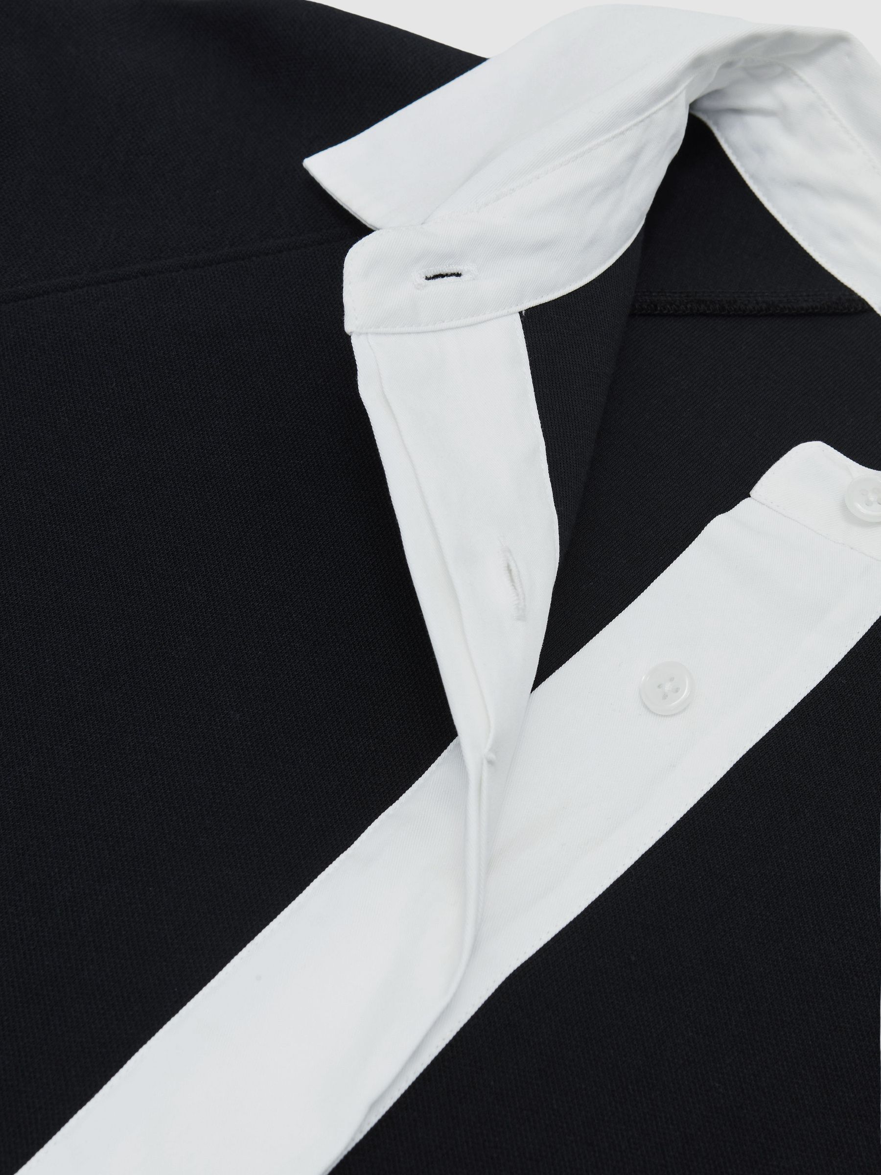 Interlock Contrast-Collar Sweatshirt in Black/White - image 3