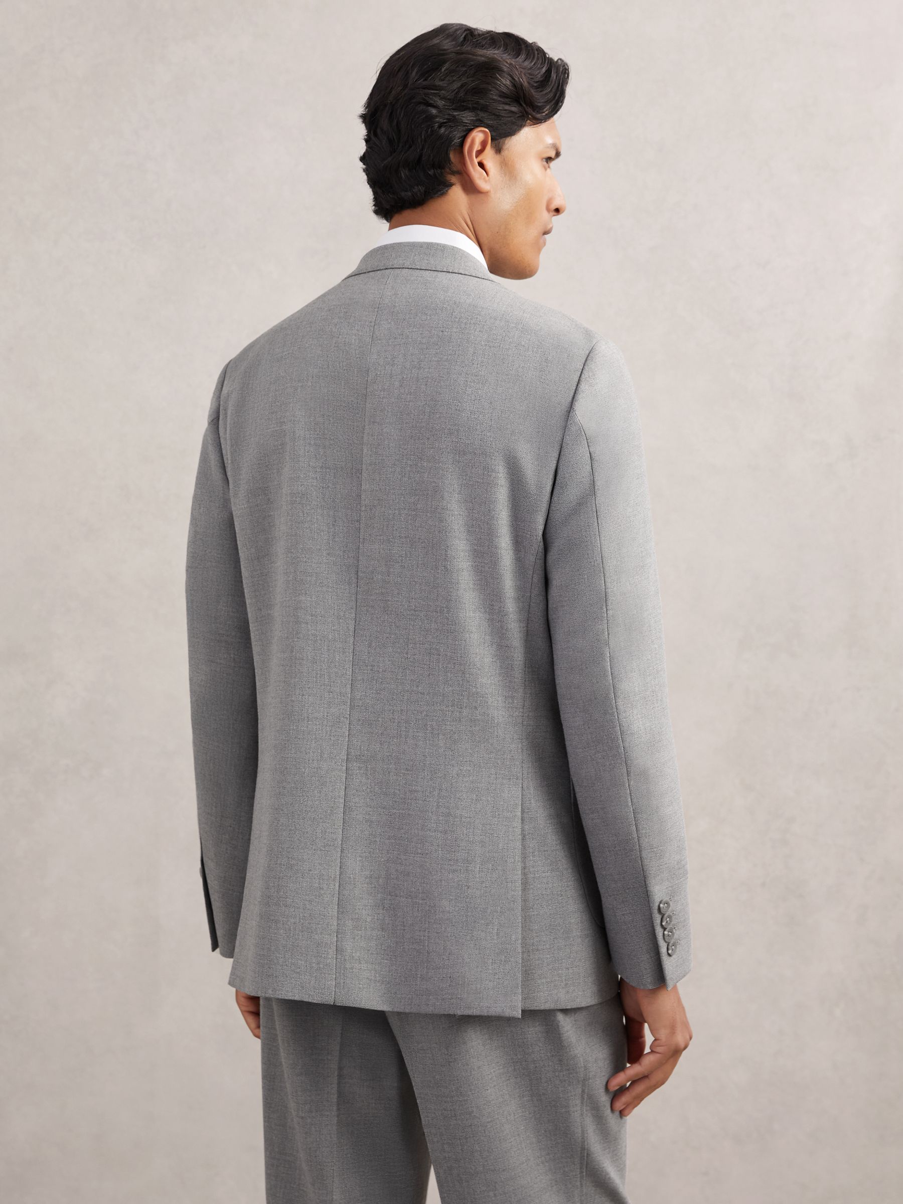 Tailored-Fit Double-Breasted Blazer in Soft Grey - Image 6 of 8