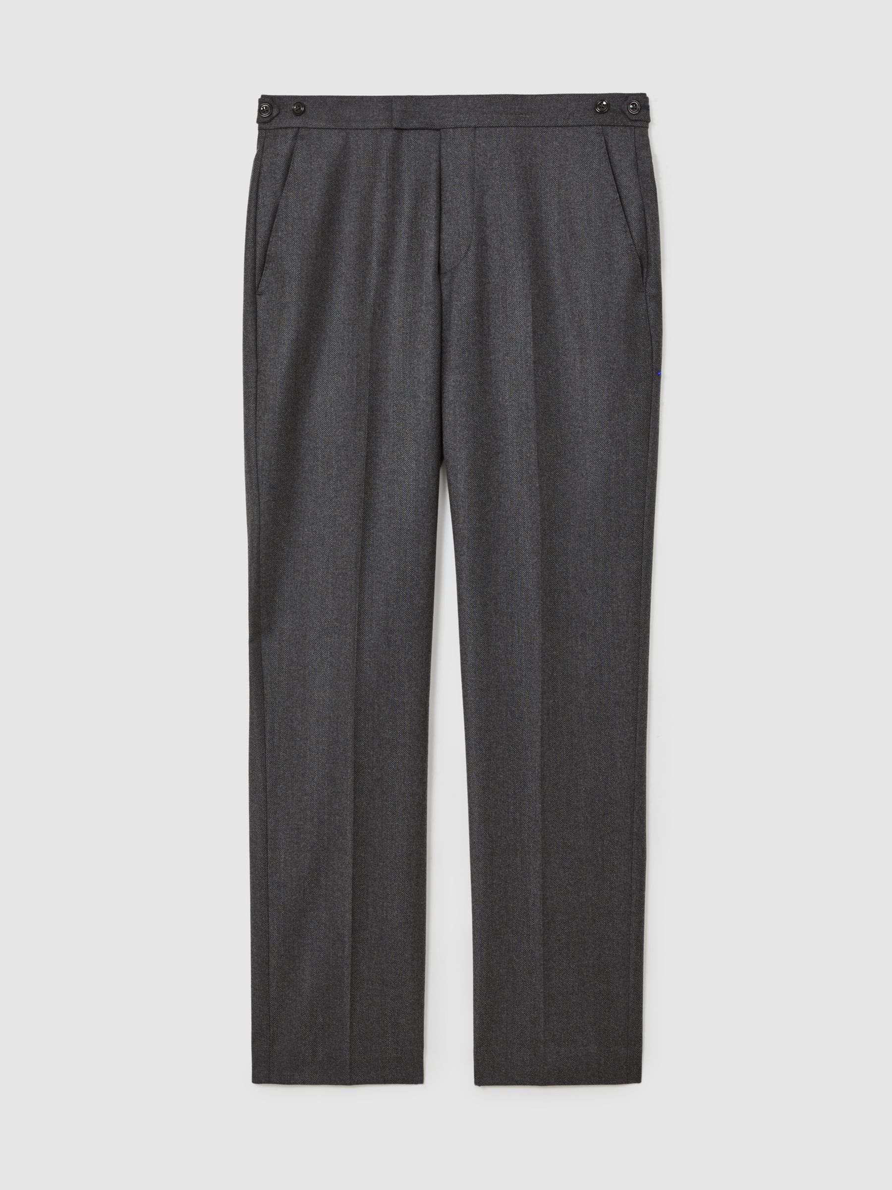 Wool Flannel Classic-Fit Trousers in Charcoal Grey - image 1