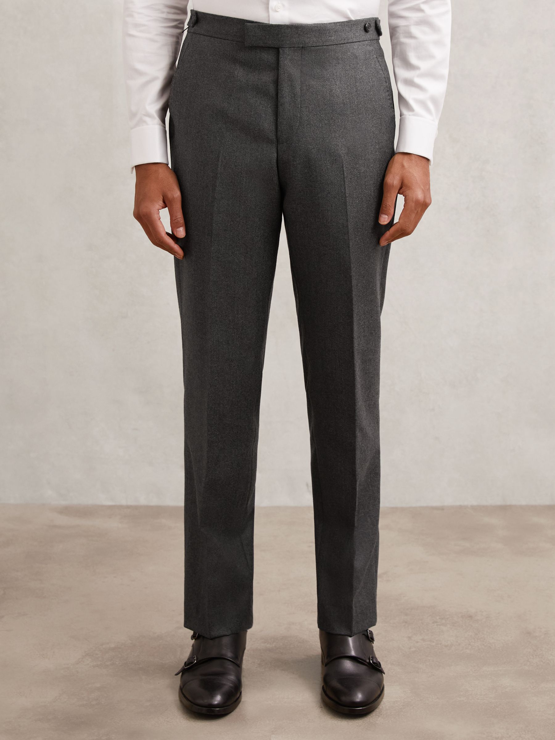 Wool Flannel Classic-Fit Trousers in Charcoal Grey - image 5