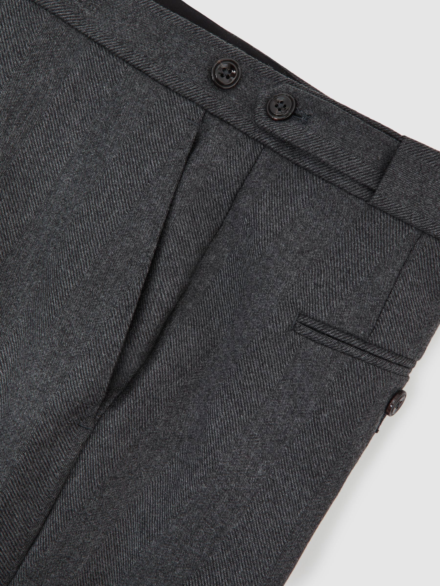 Wool Flannel Classic-Fit Trousers in Charcoal Grey - image 3