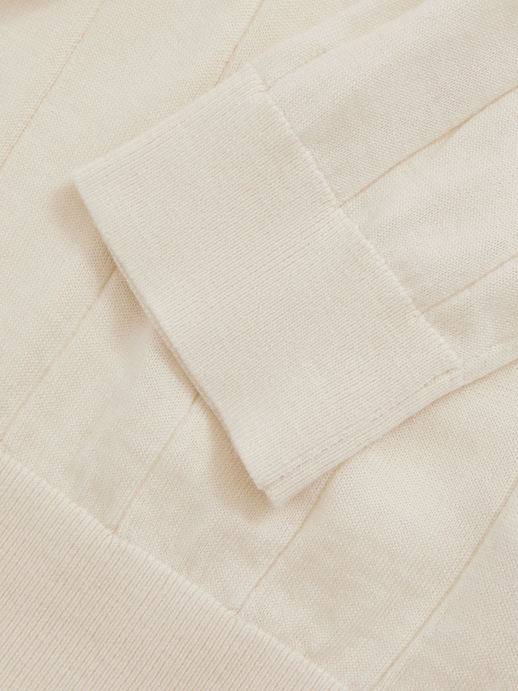 Merino Wool Wide-Rib Half-Zip Jumper in Bianco - Image 7 of 7