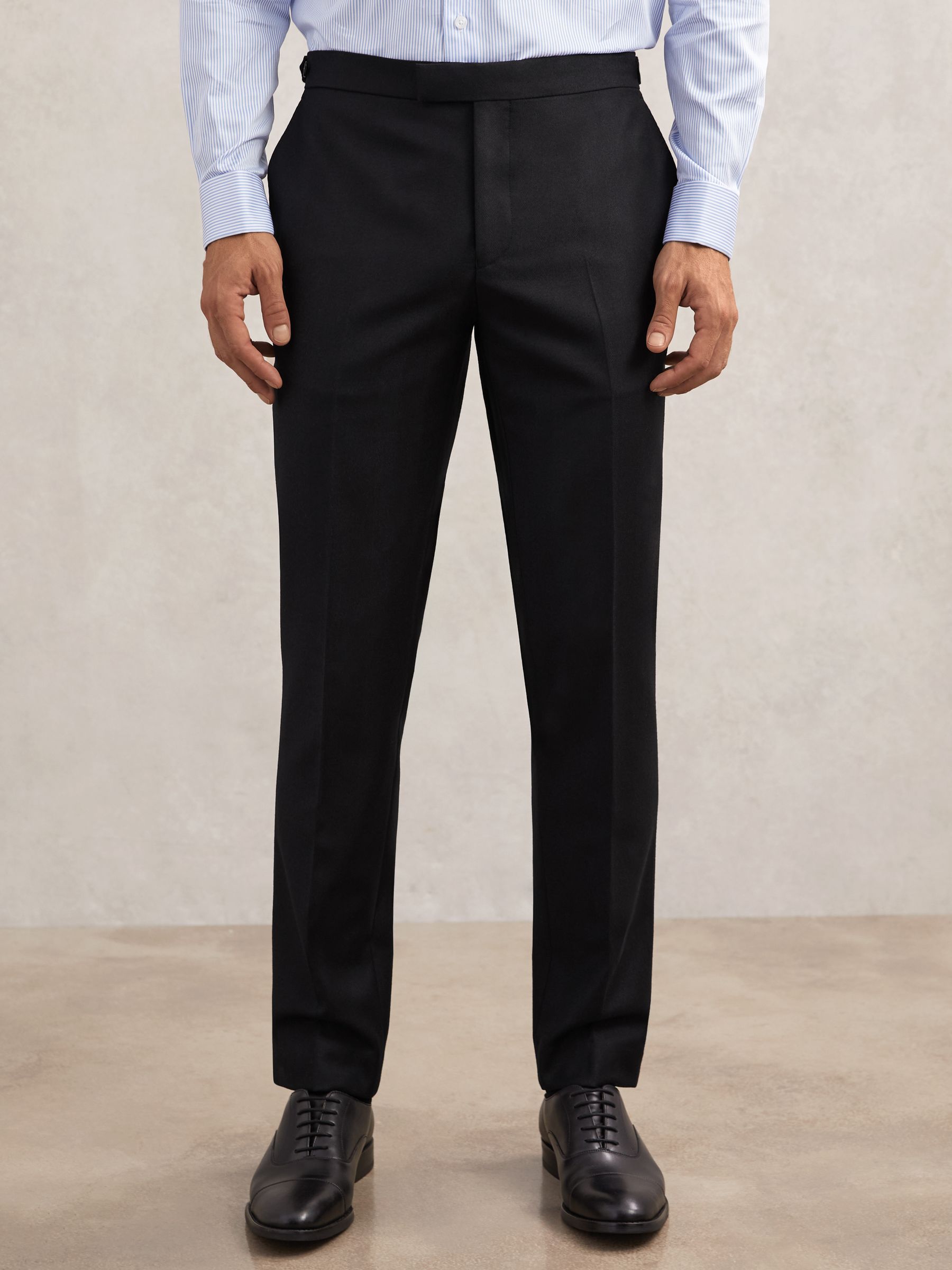 Wool-Flannel Tailored-Fit Suit Trousers in Navy - Image 3 of 6