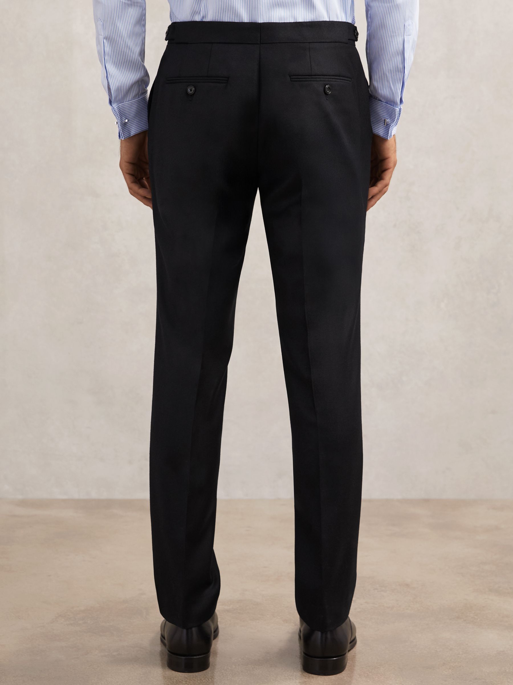 Wool-Flannel Tailored-Fit Suit Trousers in Navy - Image 5 of 6