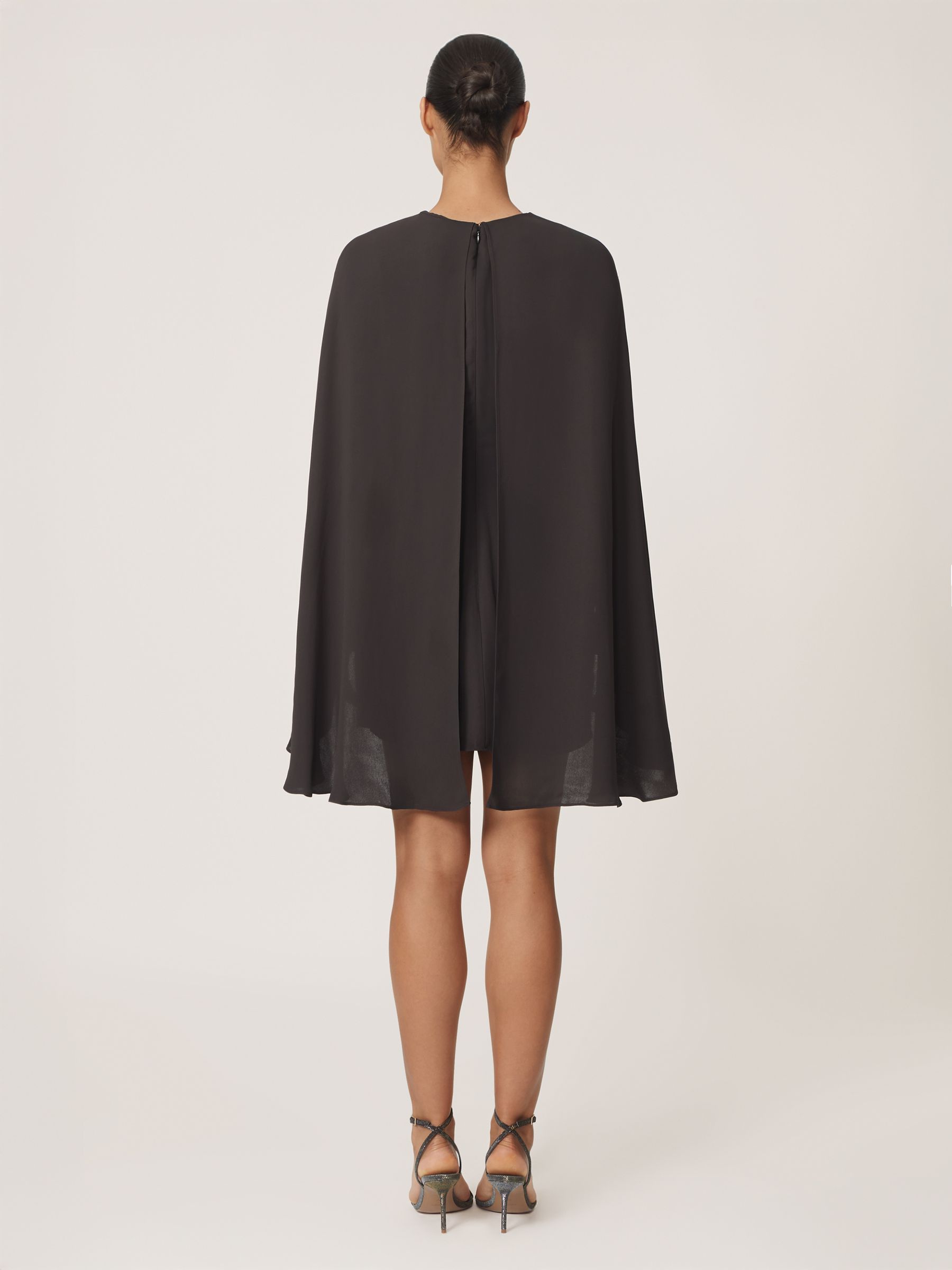 Chain-Detail Cape Mini Dress in Grape - image 4