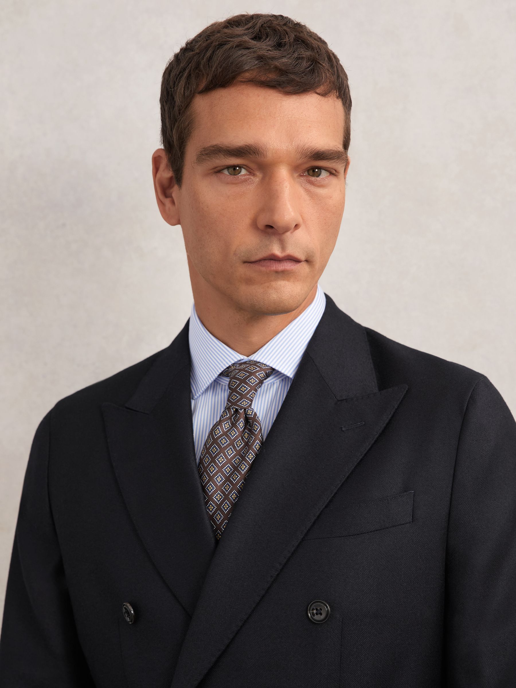 Wool-Flannel Double-Breasted Tailored-Fit Blazer in Navy - image 4