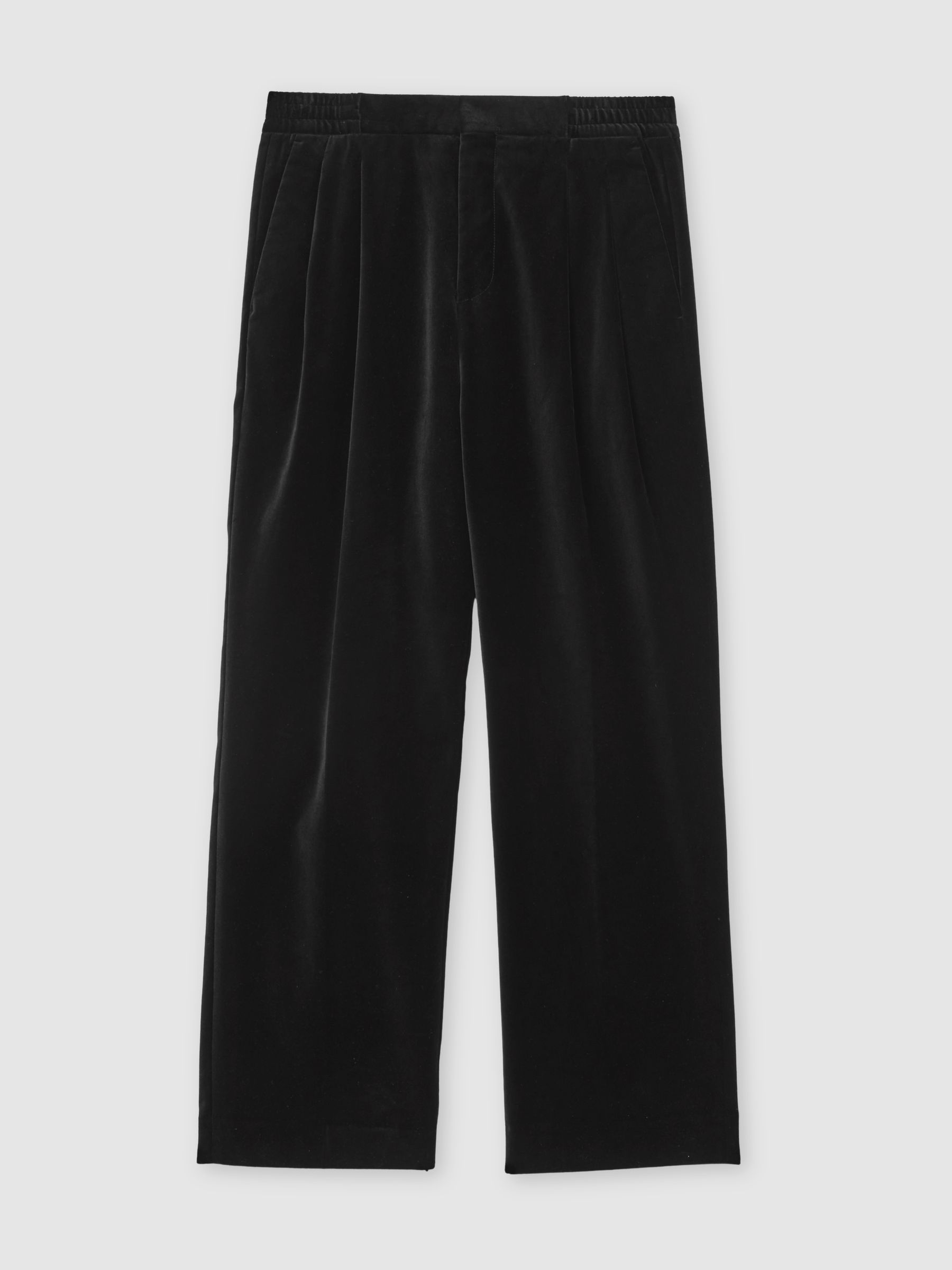 Wide-Leg Velvet Trousers in Black - image 1