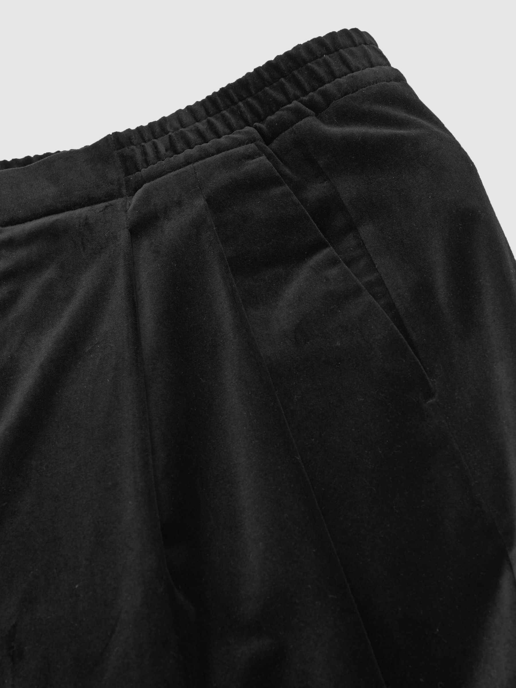 Wide-Leg Velvet Trousers in Black - image 3