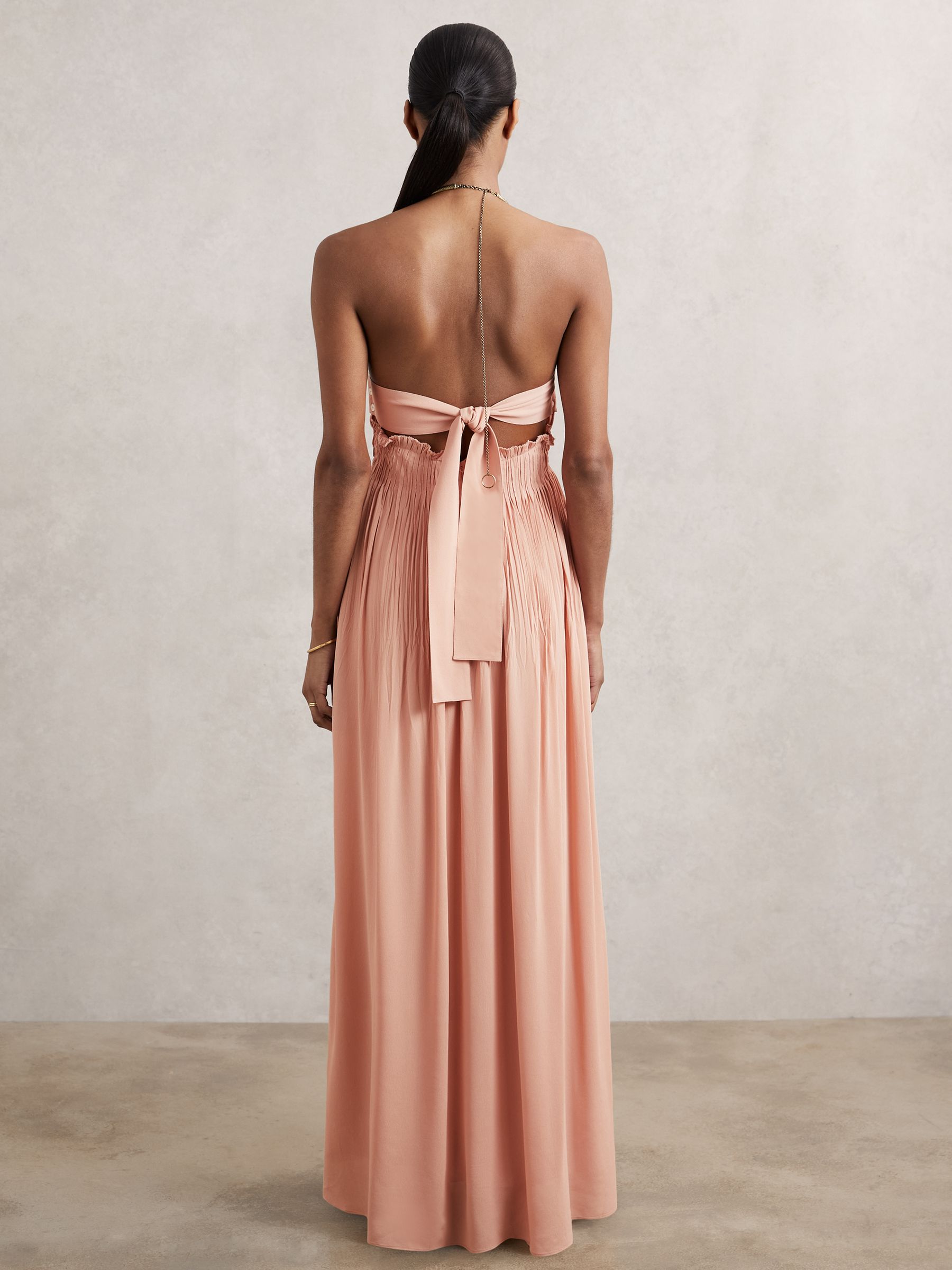 Ring-Detail Halterneck Maxi Dress in Pink - Image 5 of 6