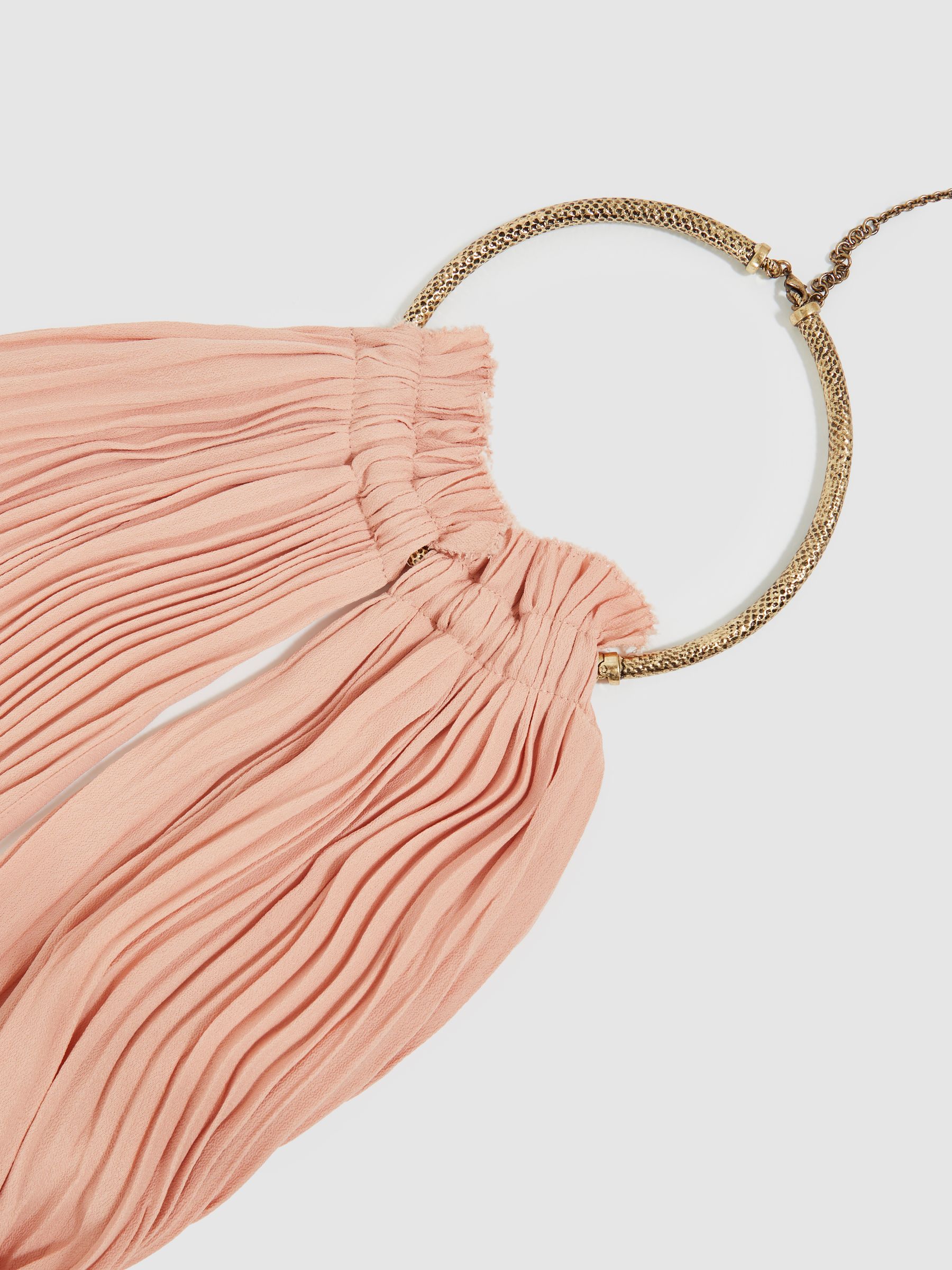 Ring-Detail Halterneck Maxi Dress in Pink - image 3