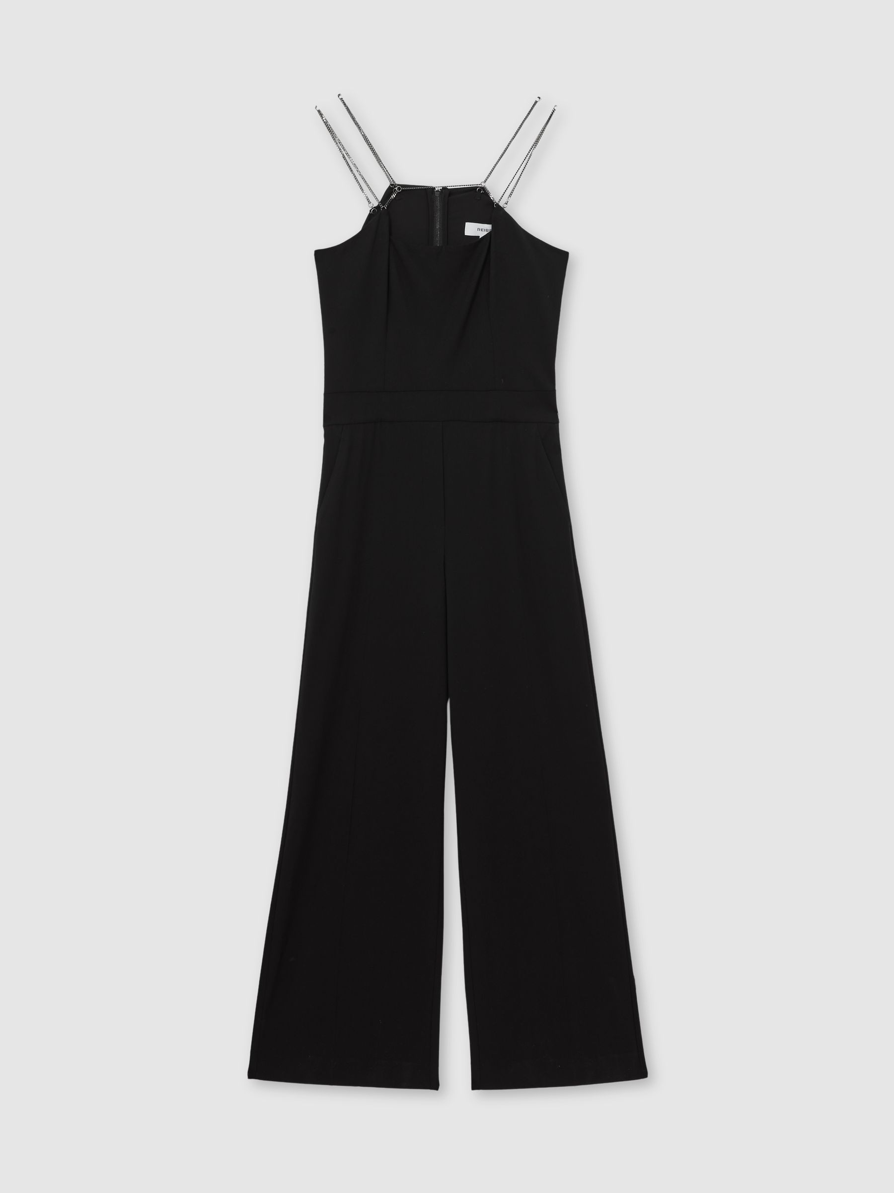 Chain-Strap Wide-Leg Jumpsuit in Black - Image 2 of 6