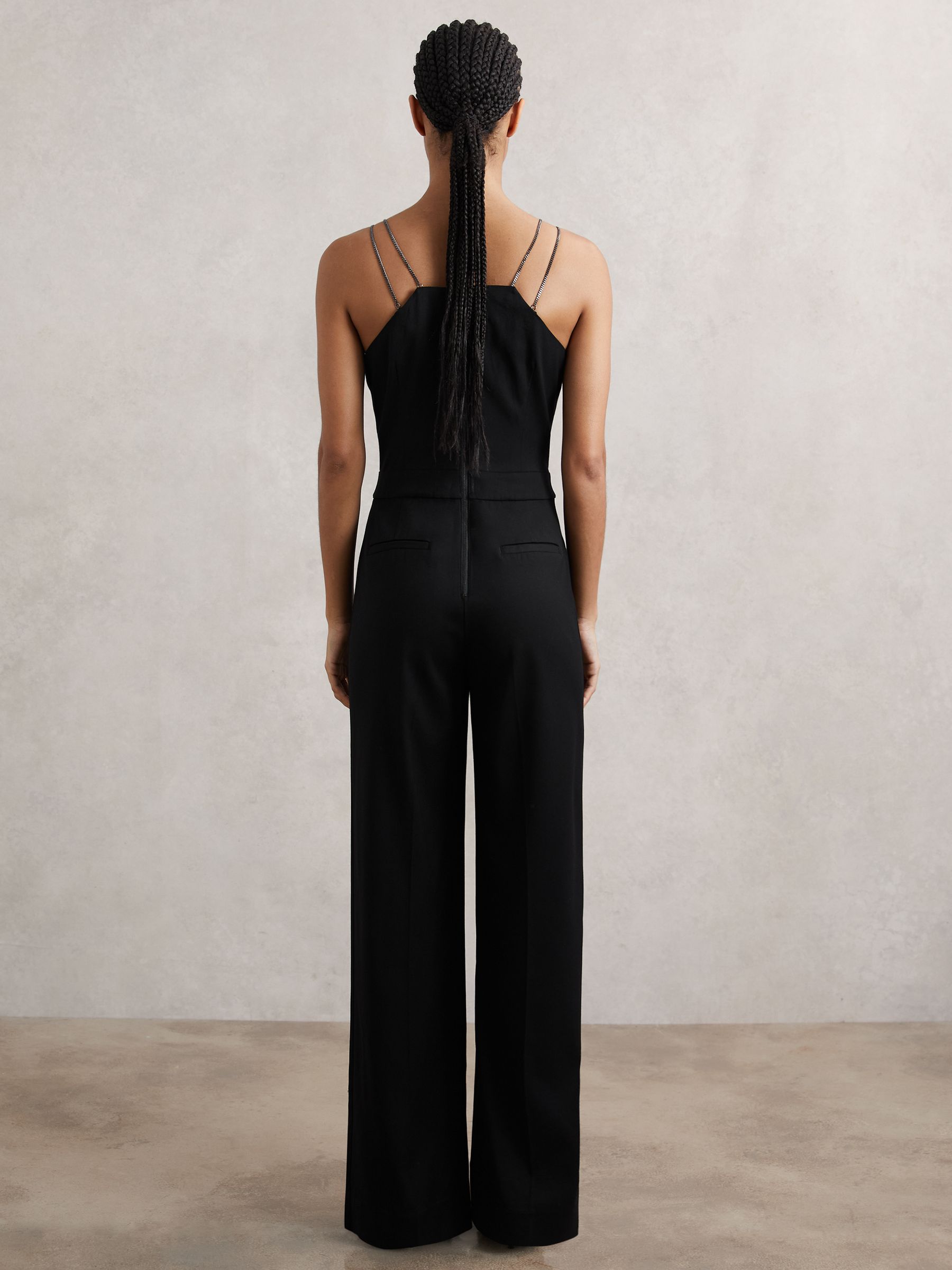 Chain-Strap Wide-Leg Jumpsuit in Black - image 4