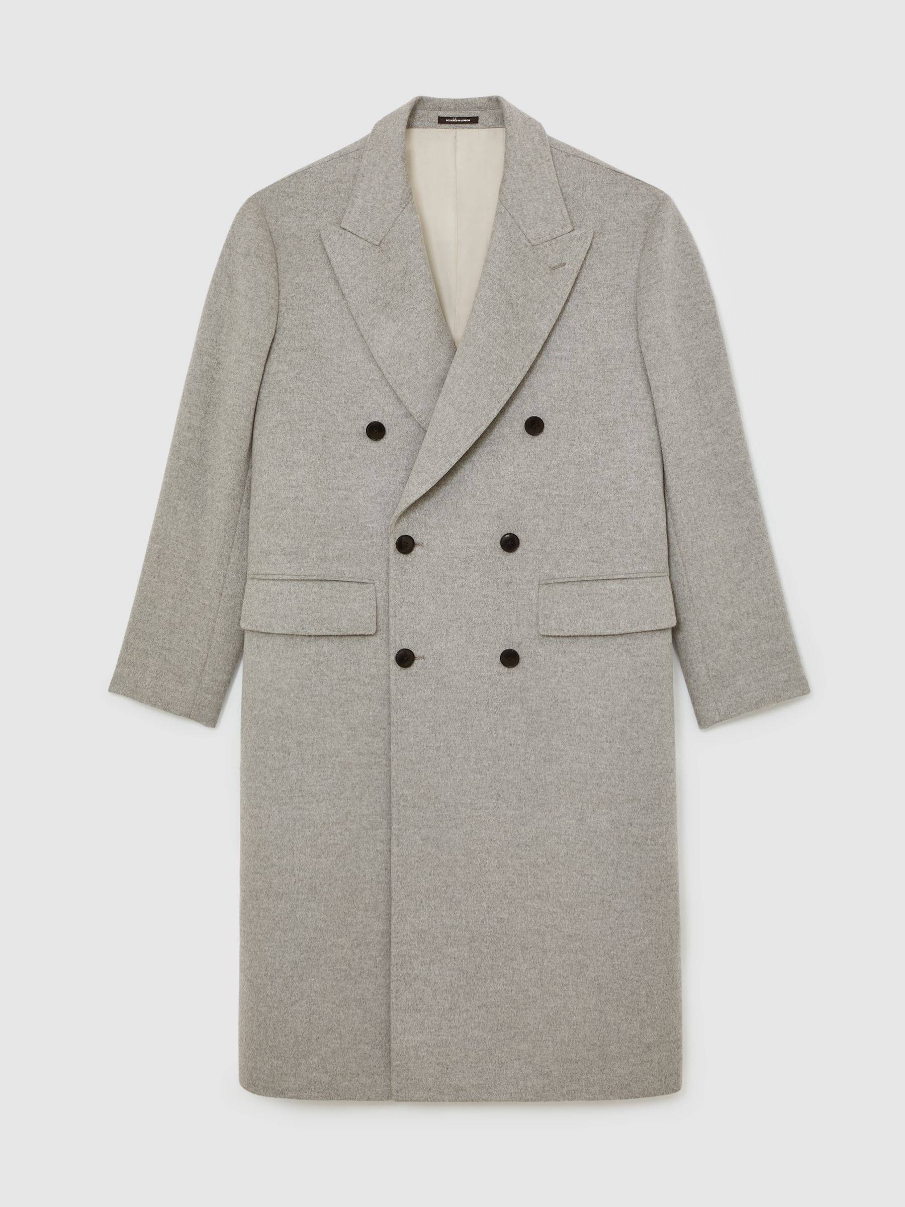 Atelier Cashmere Double-Breasted Overcoat in Soft Grey - Image 2 of 7
