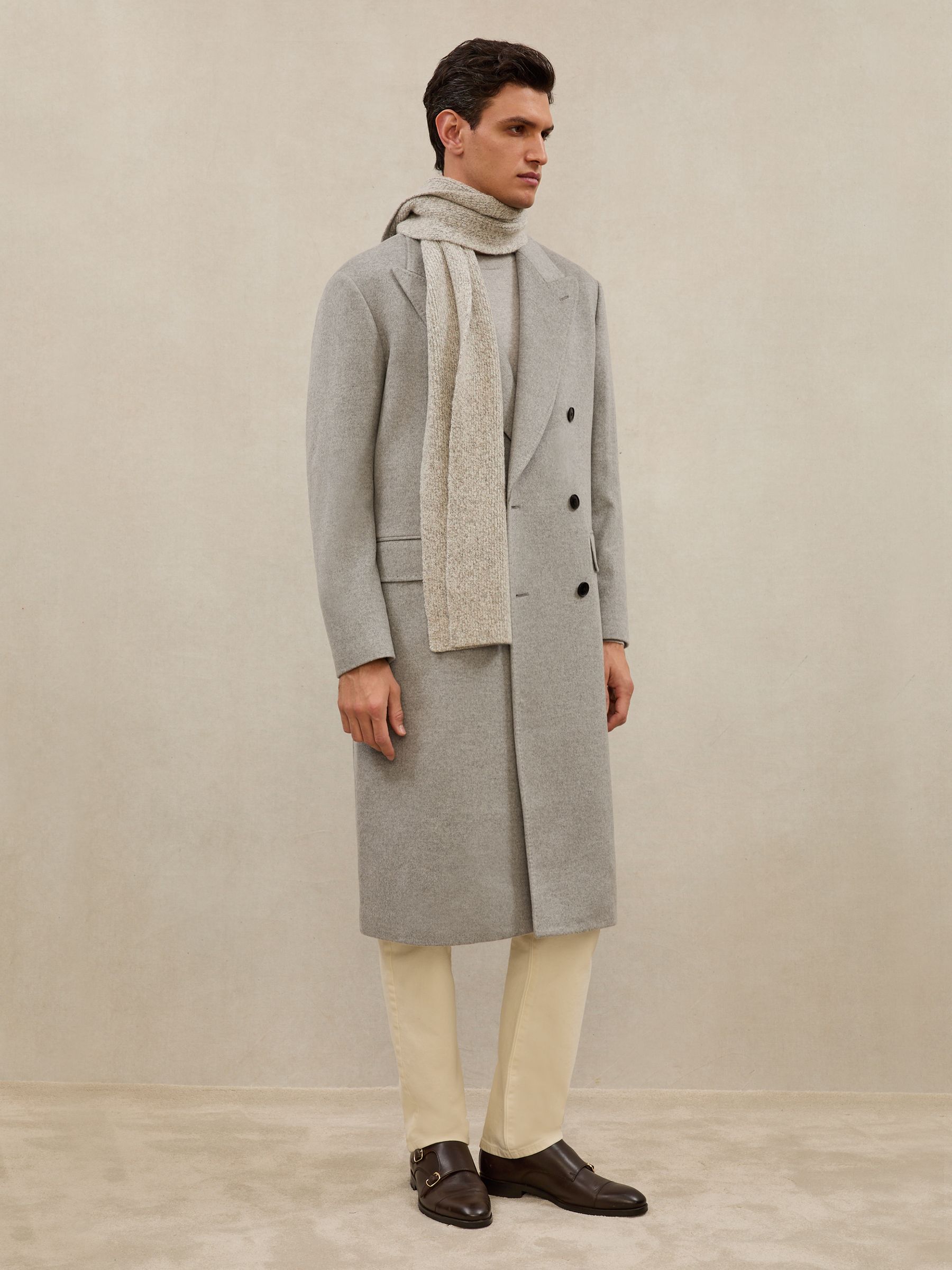 Atelier Cashmere Double-Breasted Overcoat in Soft Grey - Image 5 of 7