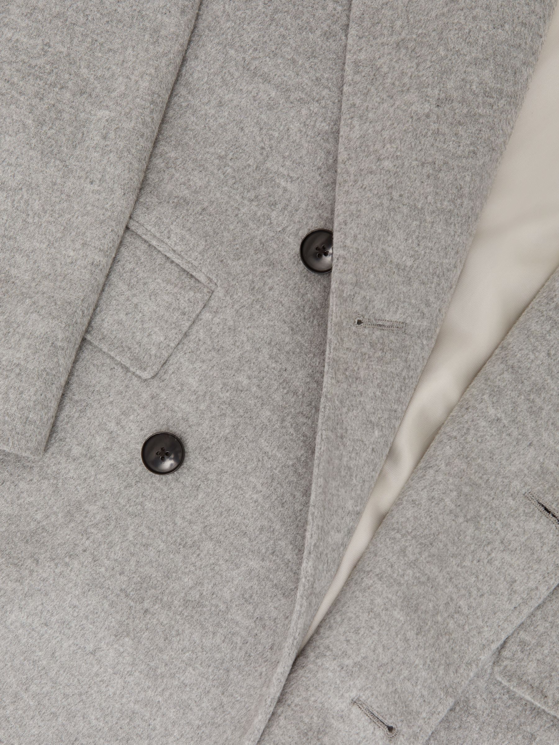 Atelier Cashmere Double-Breasted Overcoat in Soft Grey - Image 7 of 7