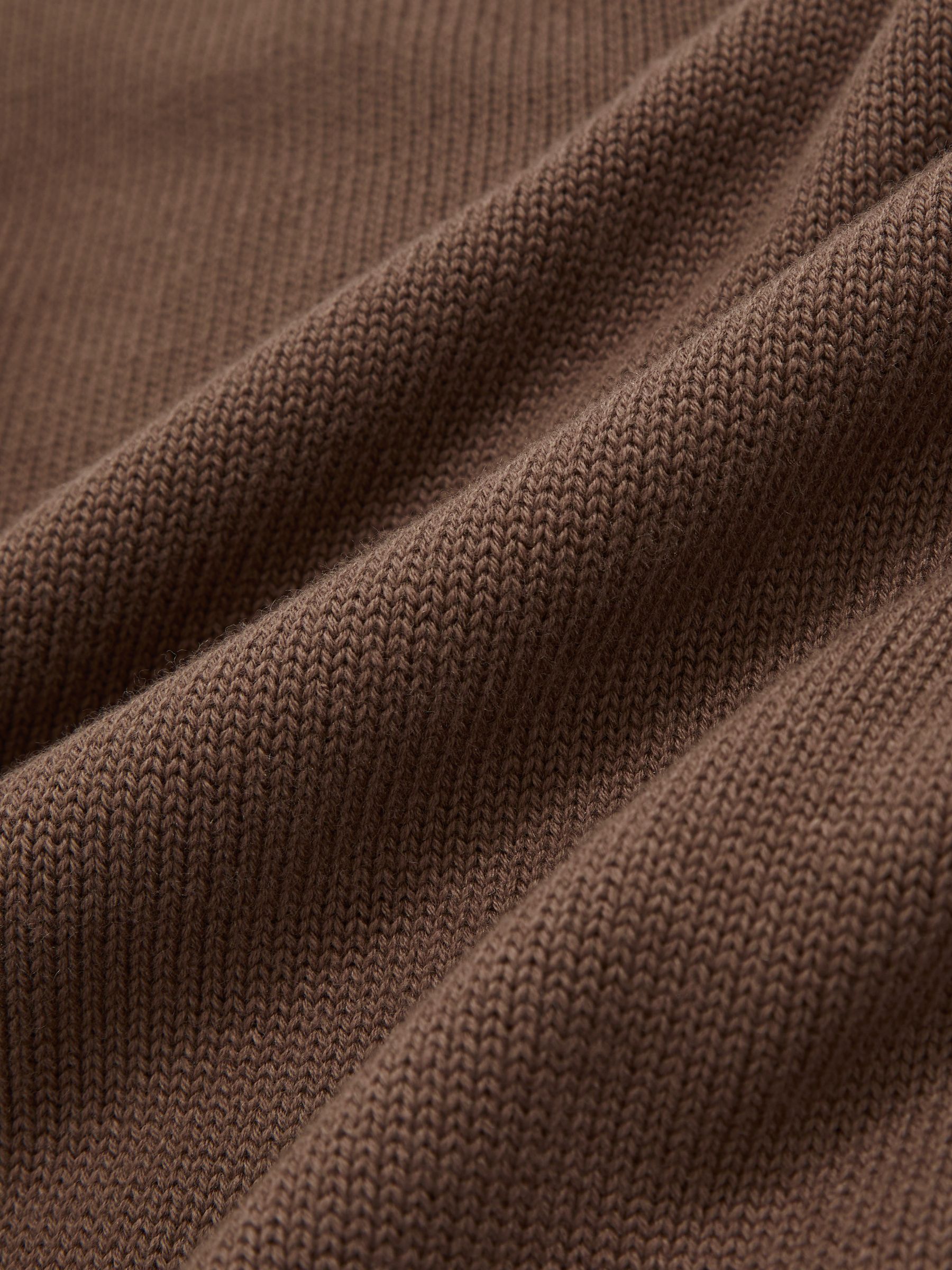 Cotton And Wool Crew-Neck Top in Brown - Image 6 of 6